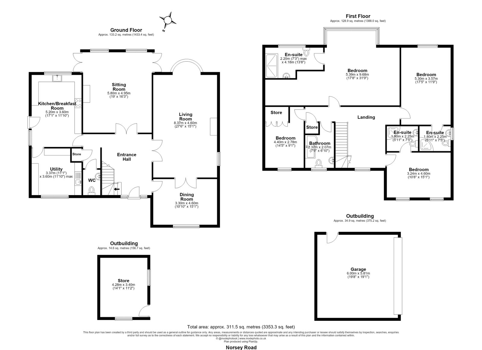 212, Norsey Road, Billericay floorplan