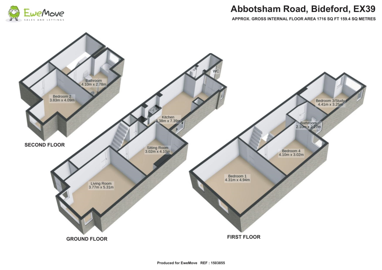 69, Abbotsham Road, Bideford floorplan