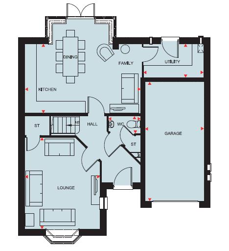 Plot 41 The Exeter, Romans Quarter, Gillingham floorplan
