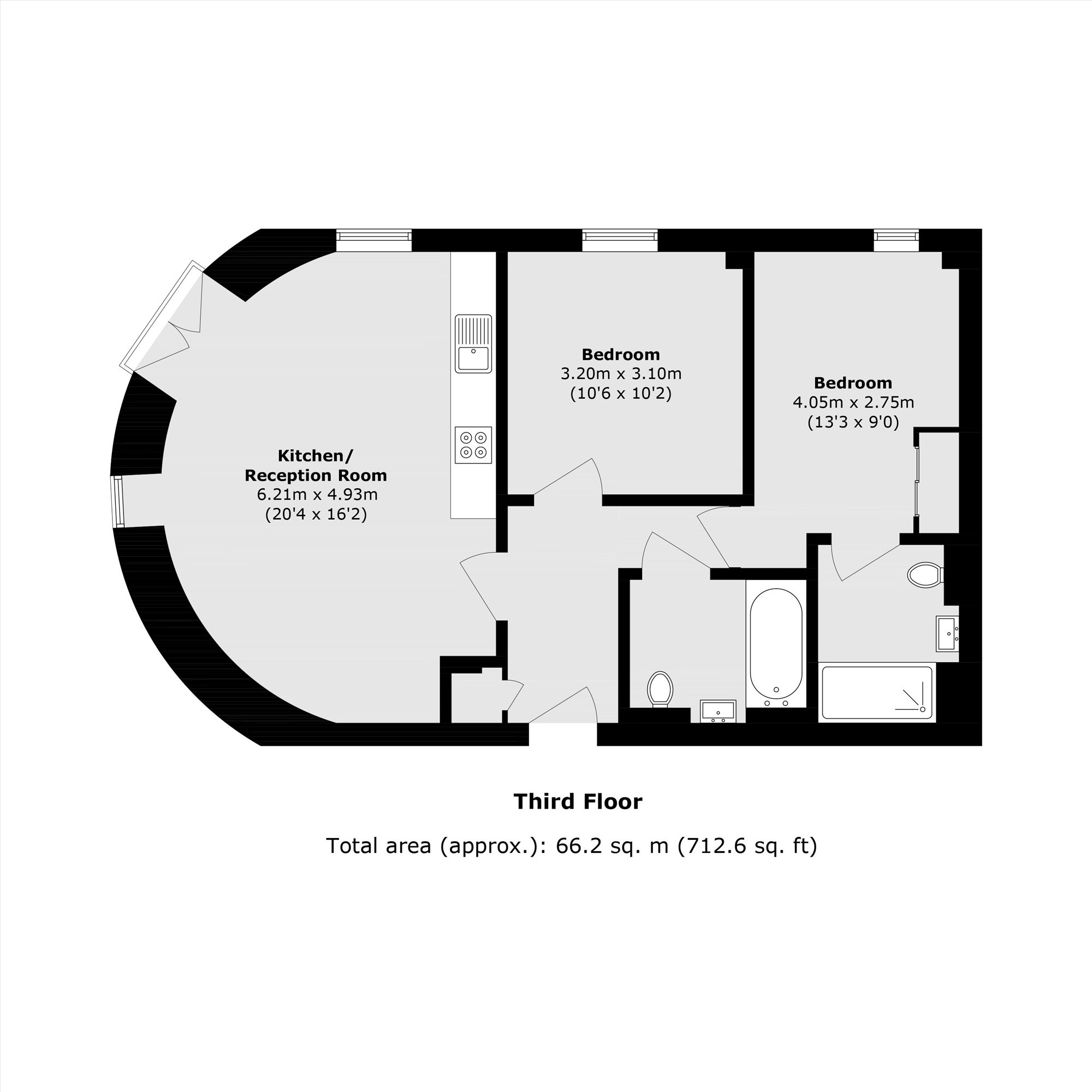Flat 56, 2A, St. Luke's Avenue, London floorplan