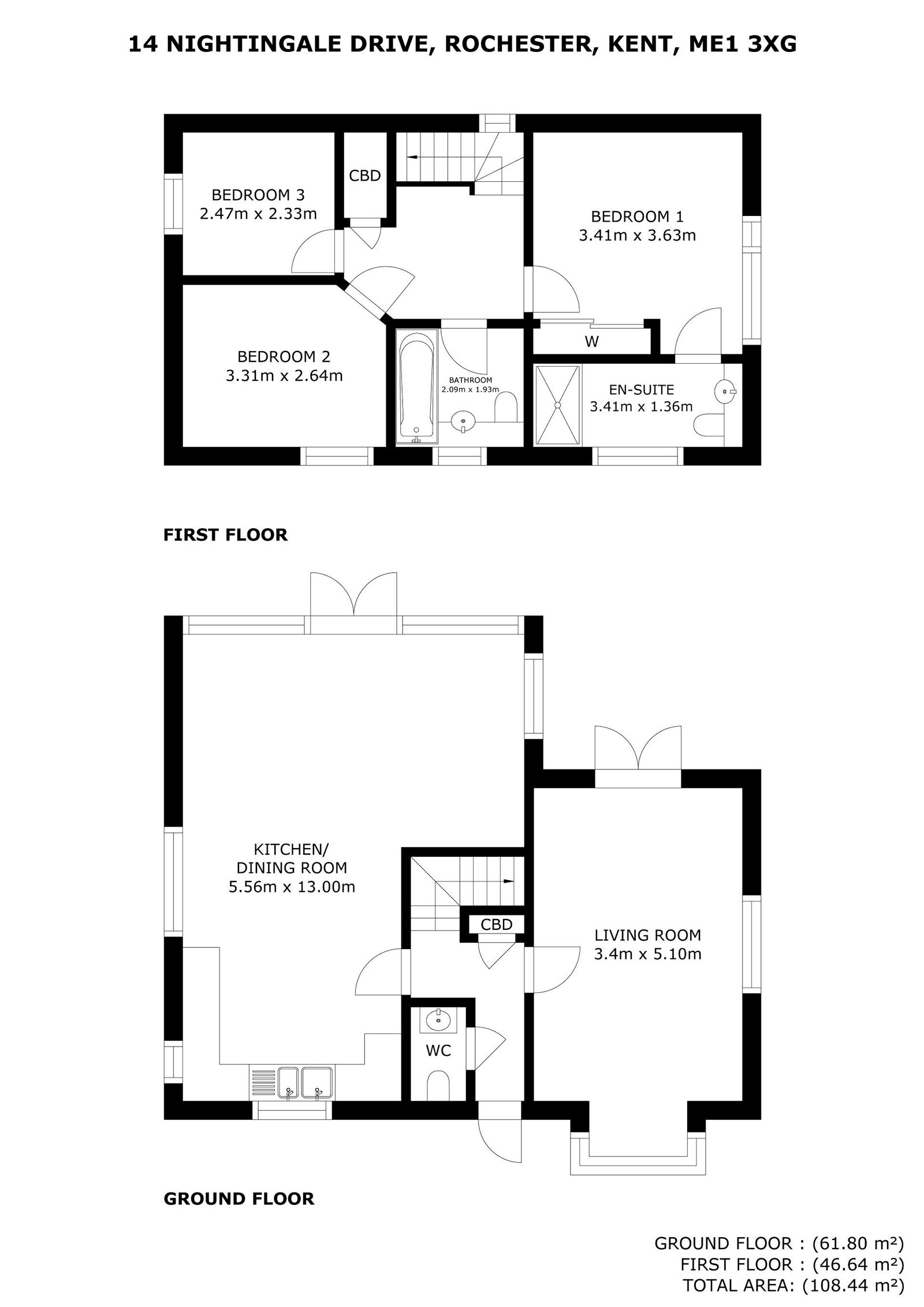 14, Nightingale Drive, Rochester floorplan