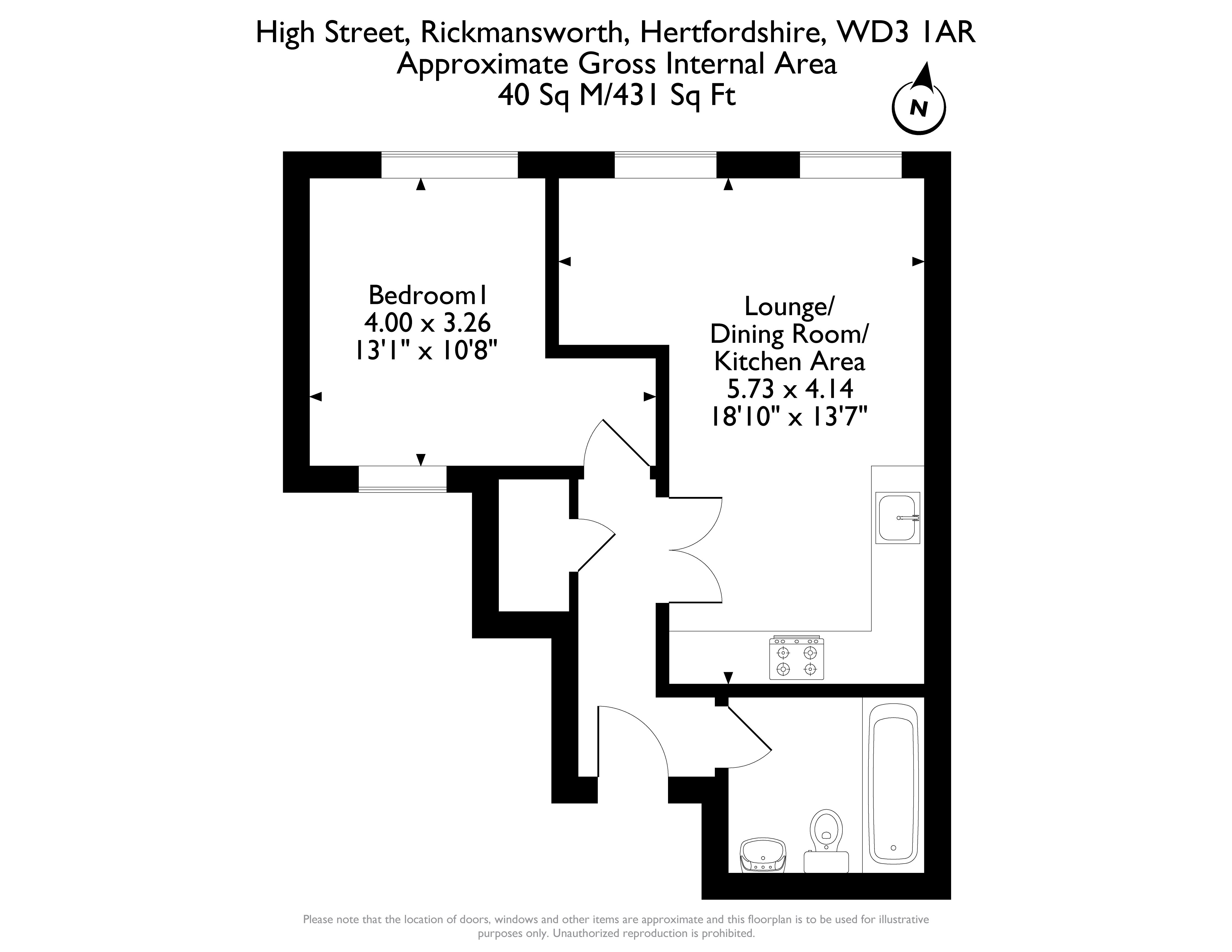 High Street, Rickmansworth WD3, 1 bedroom flat to rent 66249412
