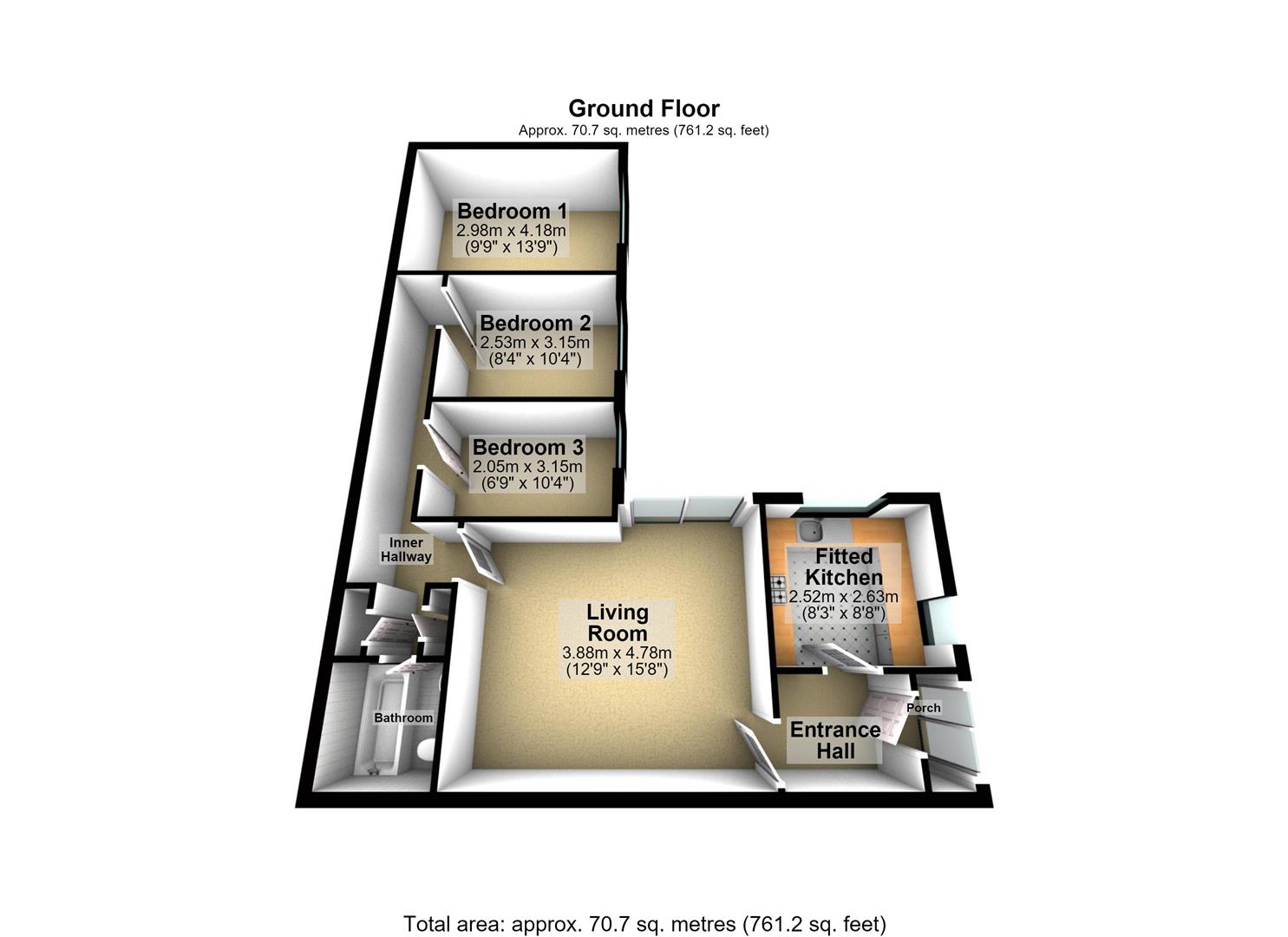 54, Crossways, Hereford floorplan