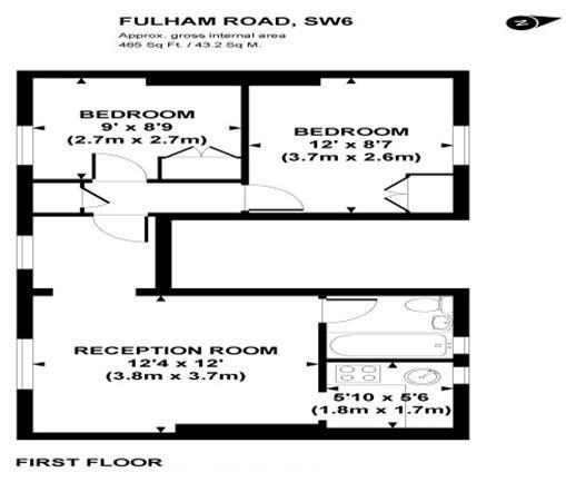 2 Bedrooms Flat to rent in Fulham Road, Fulham SW6