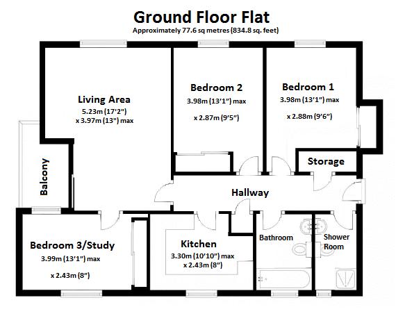 3 Bedrooms Flat for sale in Glenavon Park, Bristol BS9