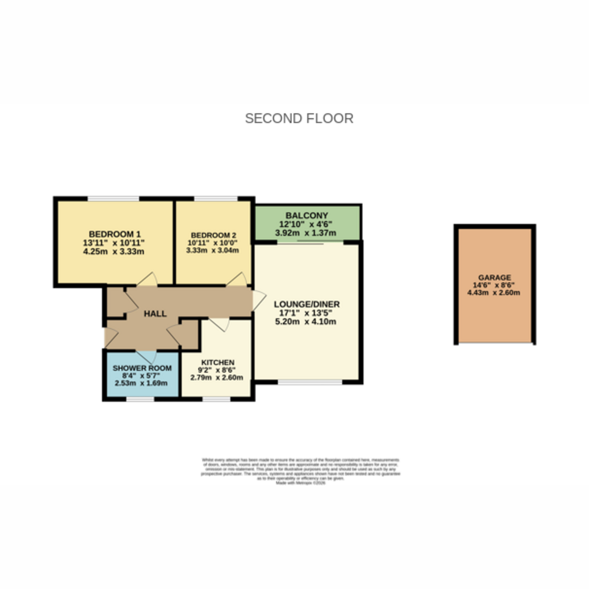 Flat Flat 14 Fleet Court, 429, Wimborne Road, Poole floorplan