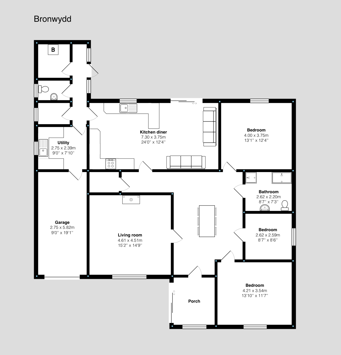Bronwydd, Carmarthen Road, NEWCASTLE EMLYN floorplan