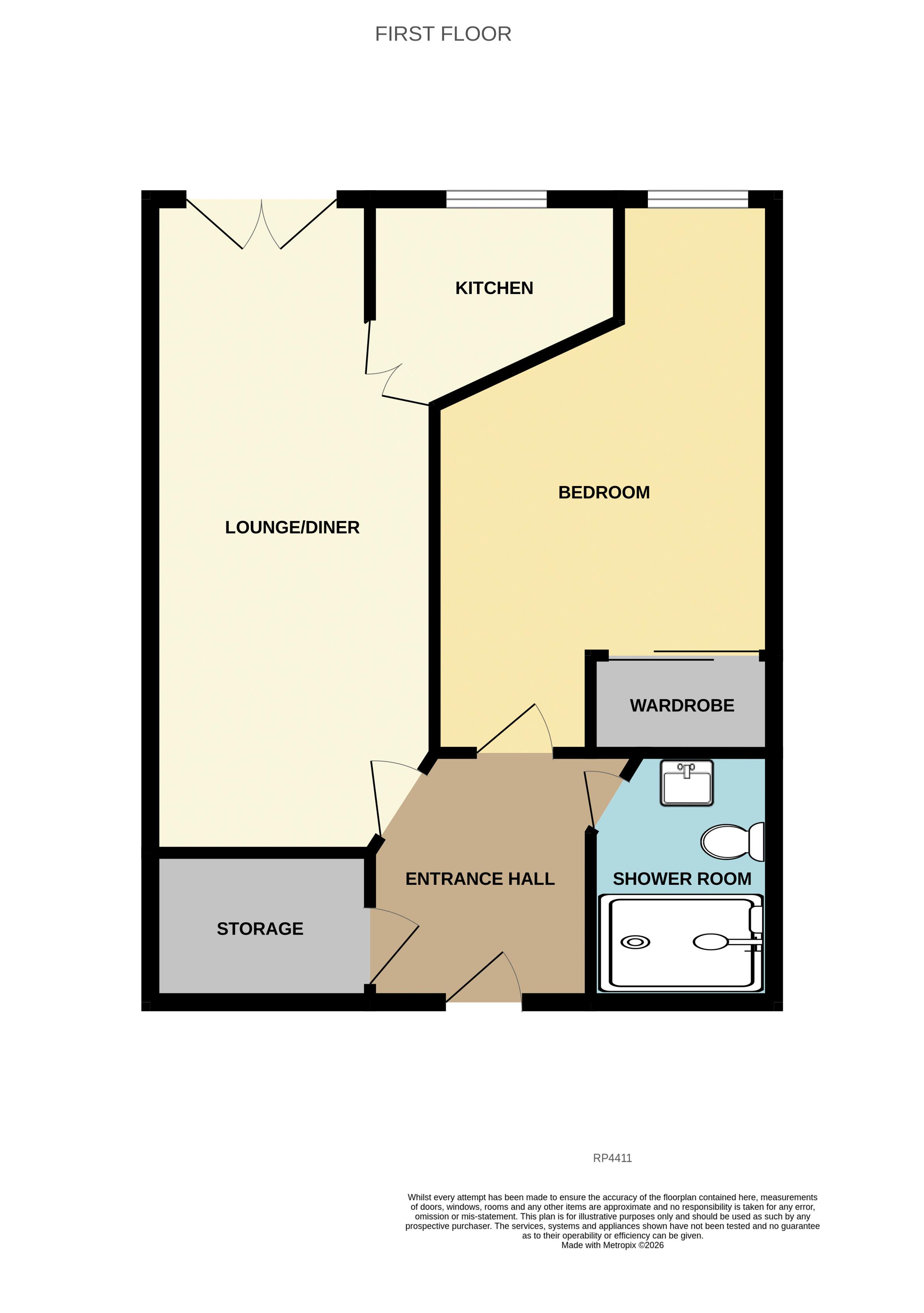 Apt 23 Adlington House, Abbey Road, Colwyn Bay floorplan