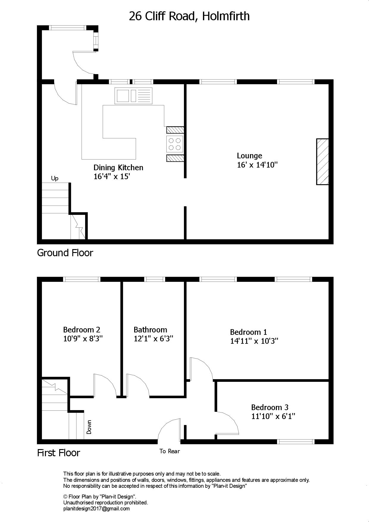 26, Cliff Road, Holmfirth floorplan