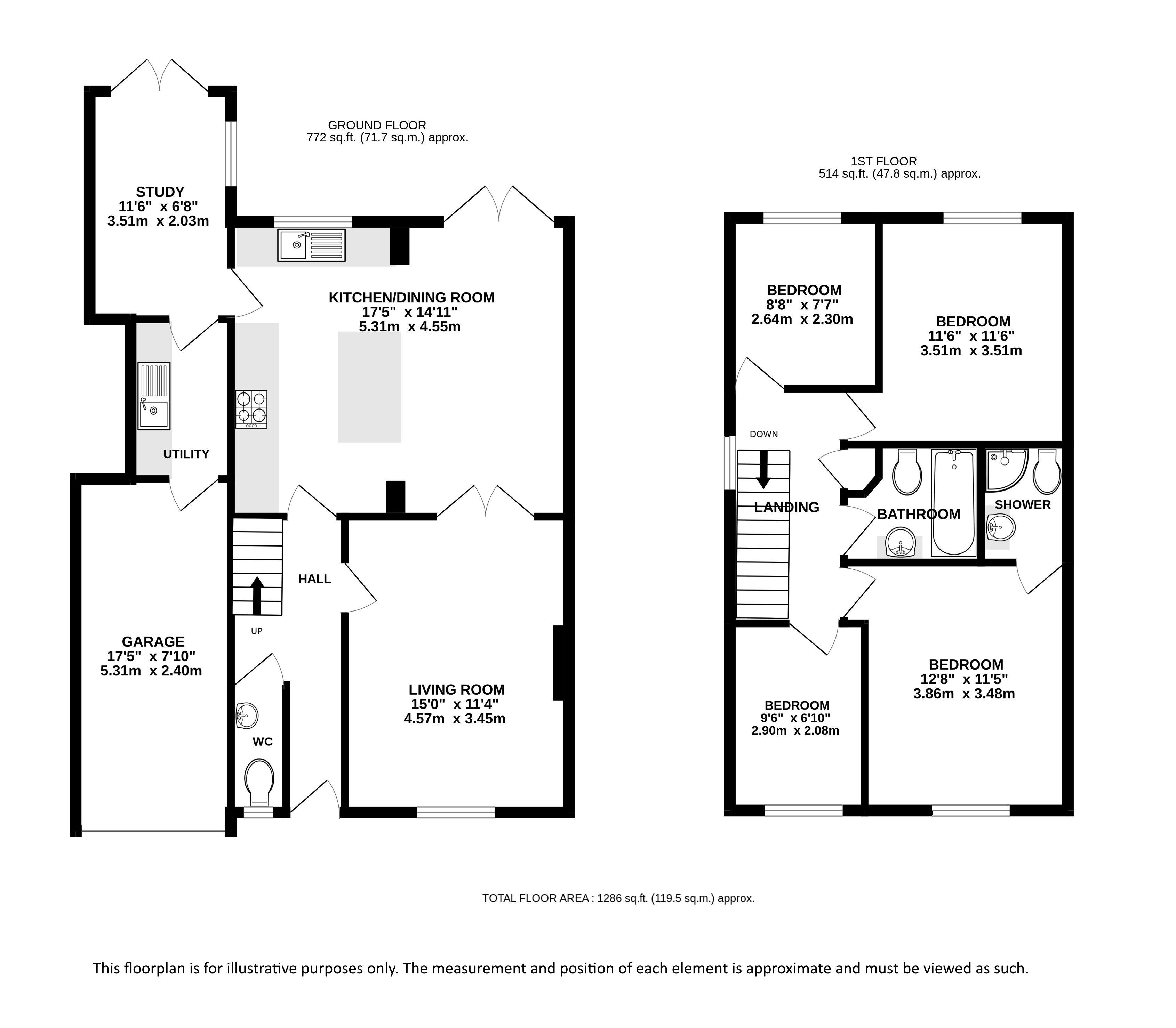 Crawley Close, Slip End floorplan
