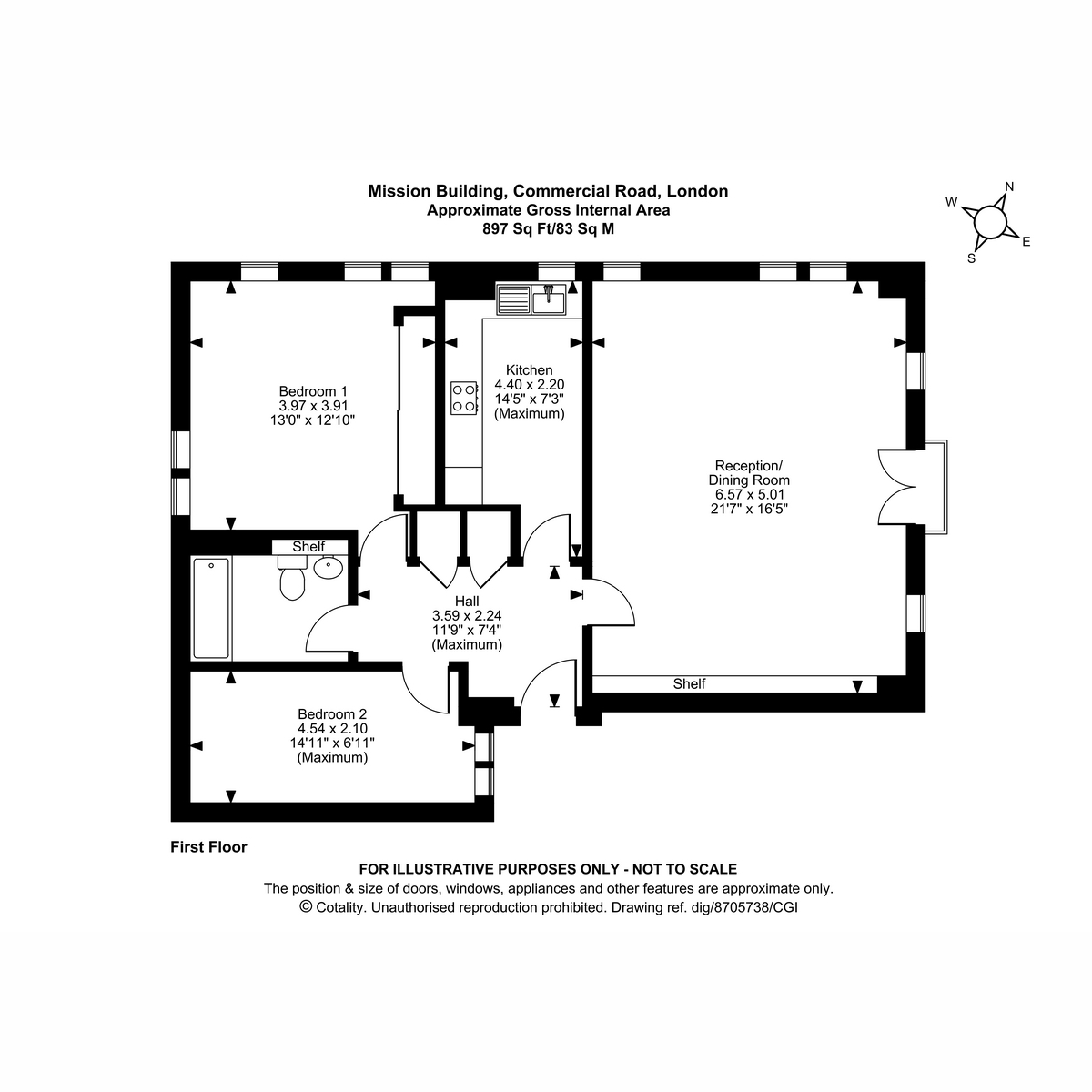 Flat 105, 747, Commercial Road, London floorplan