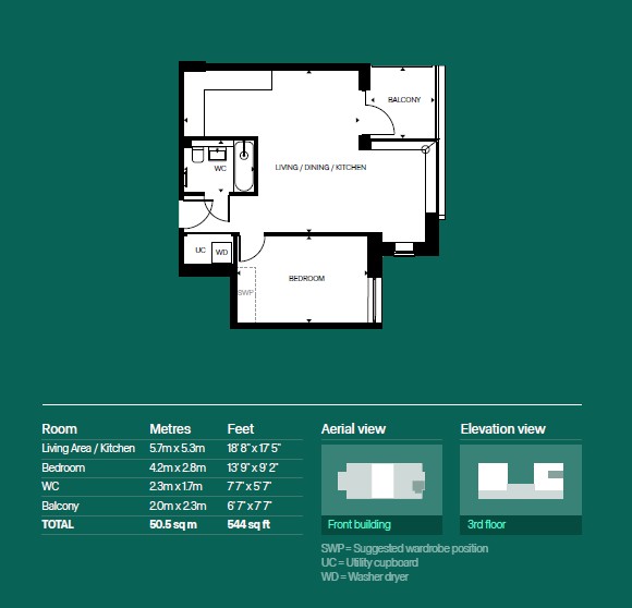 Apt 13 - 1 Bed Flat,, The Urban Picturehouse, Sidcup floorplan