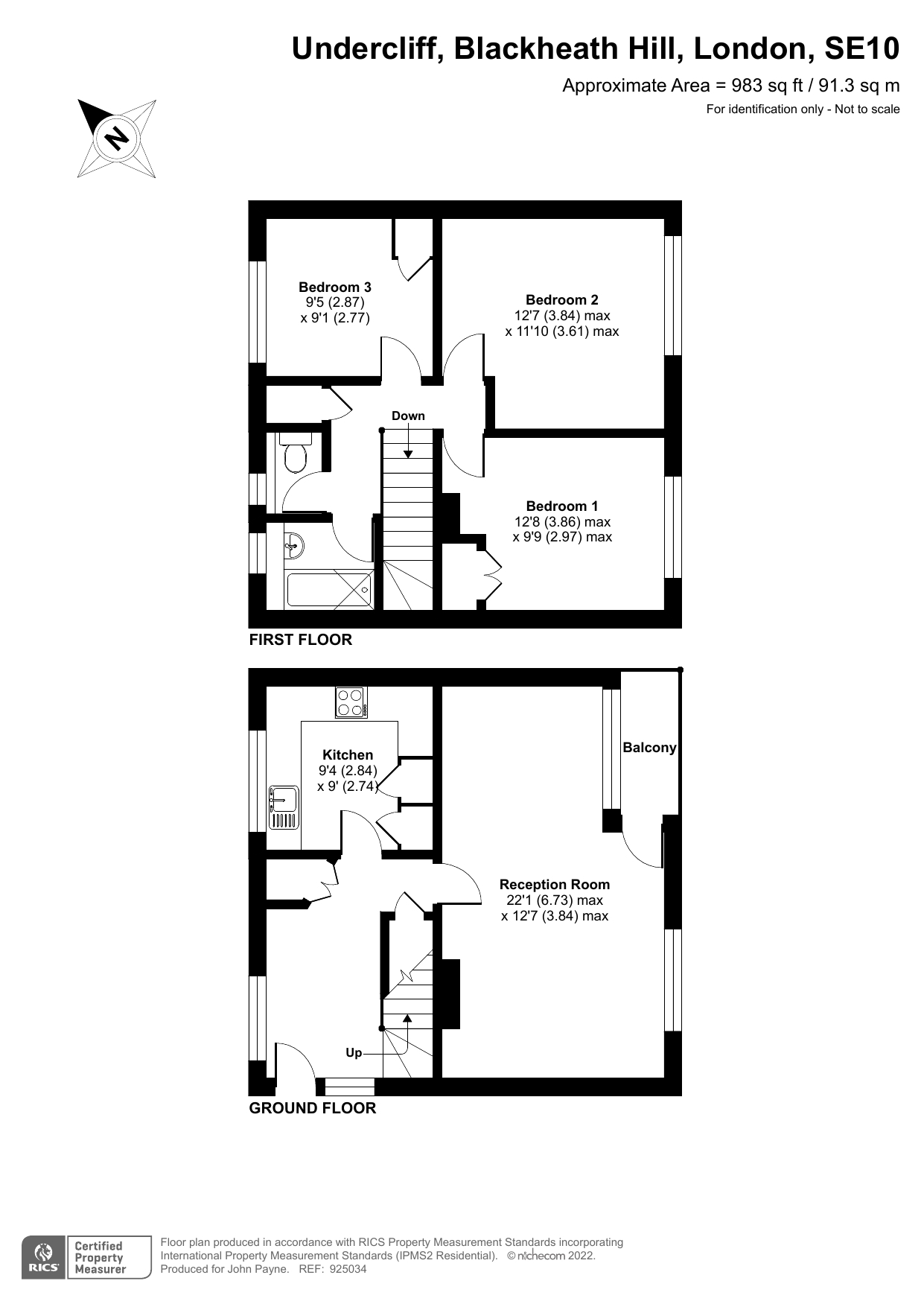 Blackheath Hill, London SE10, 3 bedroom flat for sale 63374104