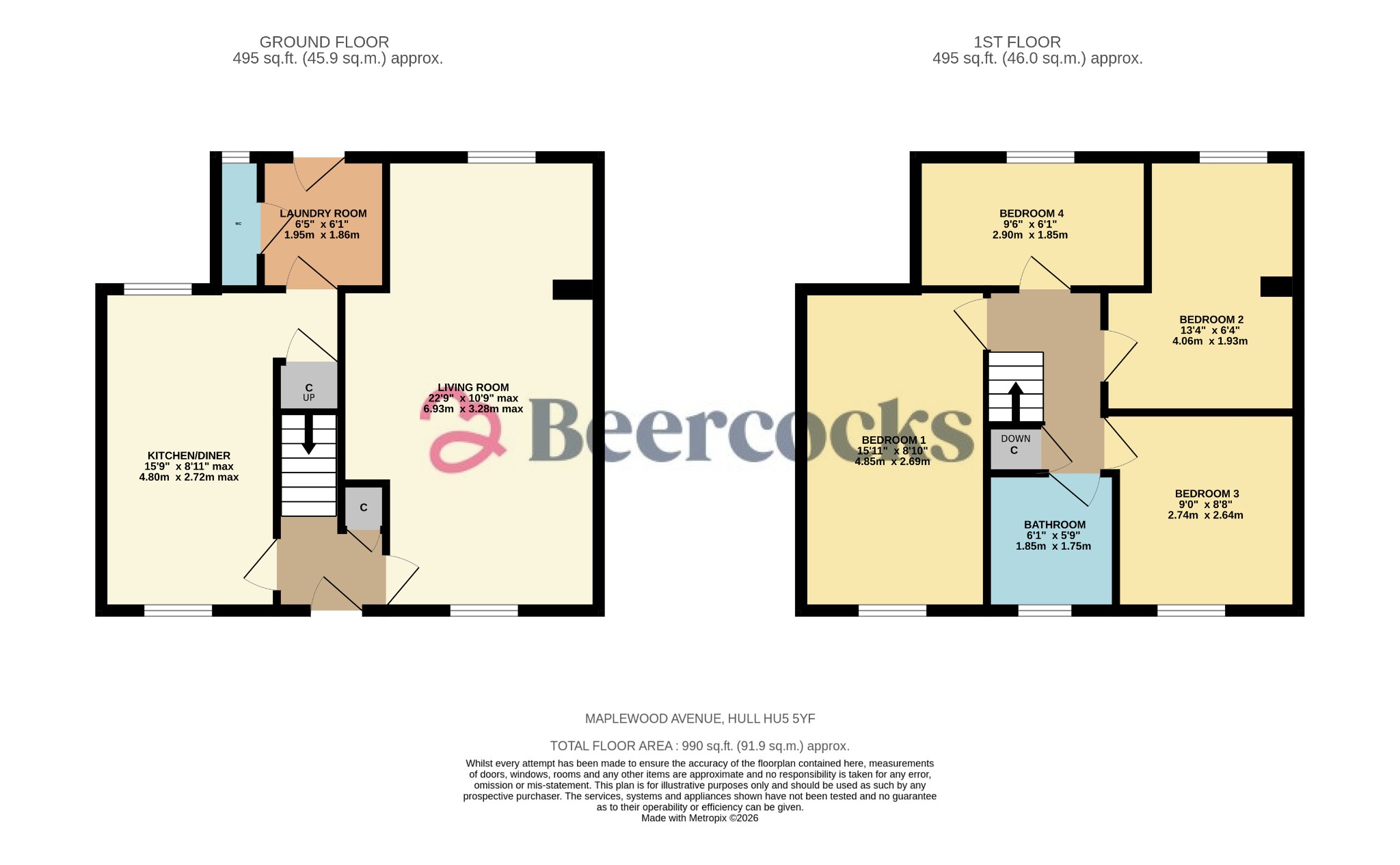 130 Maplewood Avenue, Hull, East Riding Of Yorkshire floorplan