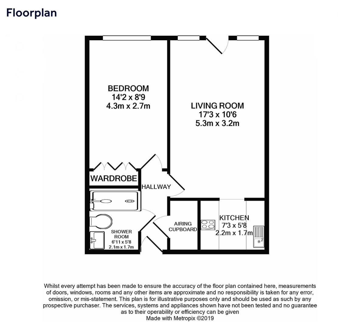 Hythe Centre, 6, Homeborough House, Flat 6, Brinton Lane, Southampton floorplan