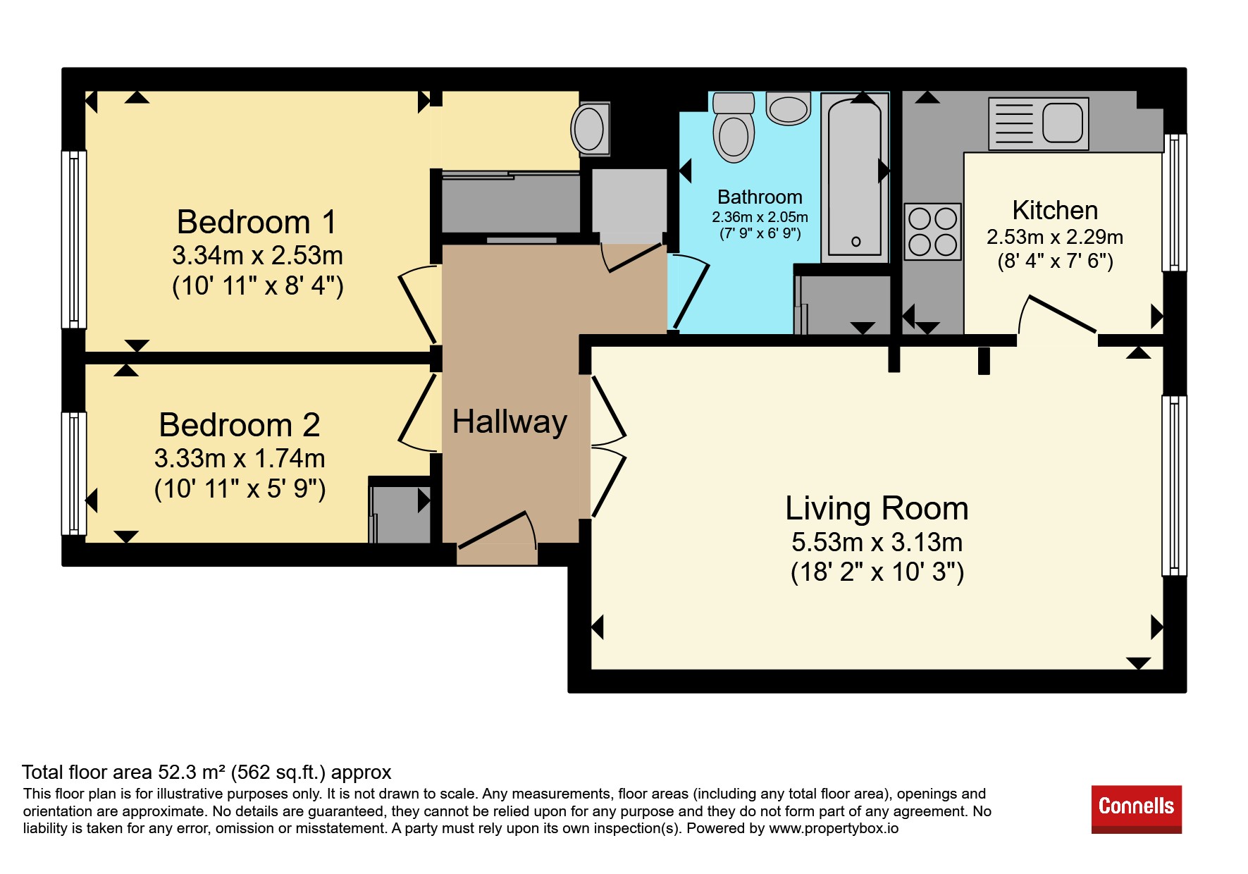 45, Tudor Close, Hatfield floorplan