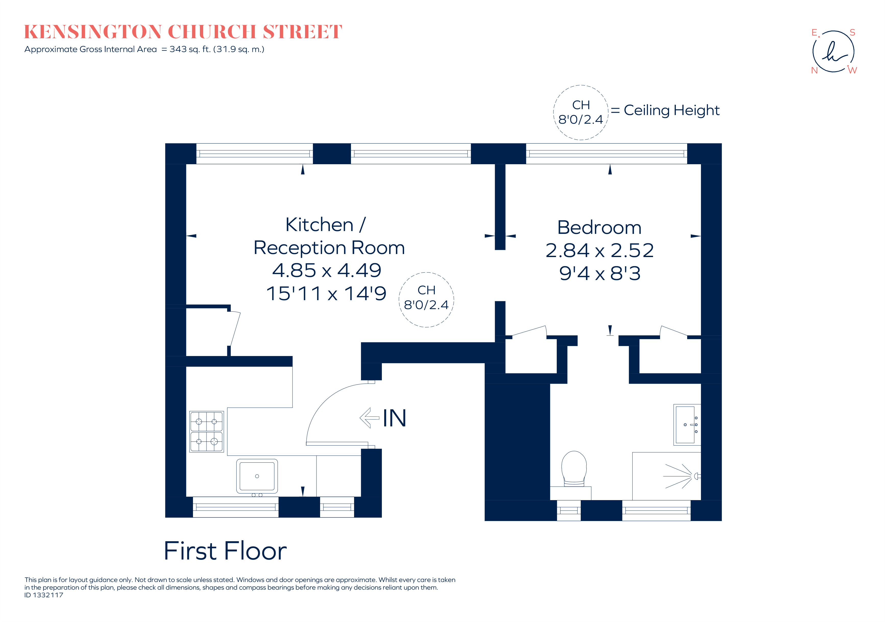 Flat 3, Marqueen Court, 42, Kensington Church Street, London floorplan
