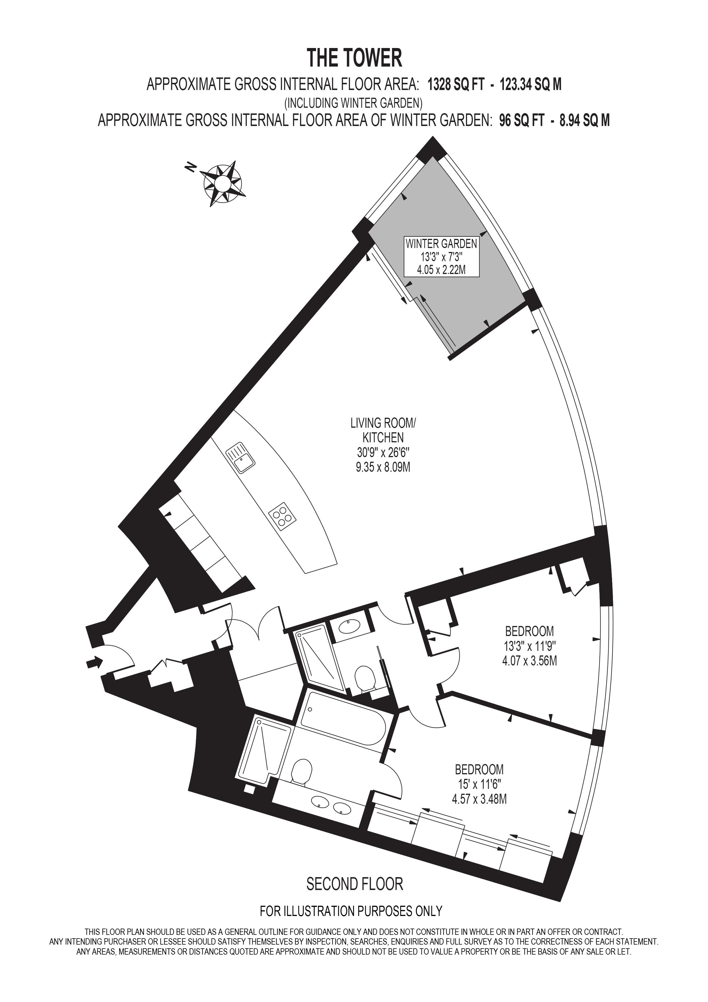 Apartment 209 The Tower, 1 St. George Wharf, London floorplan