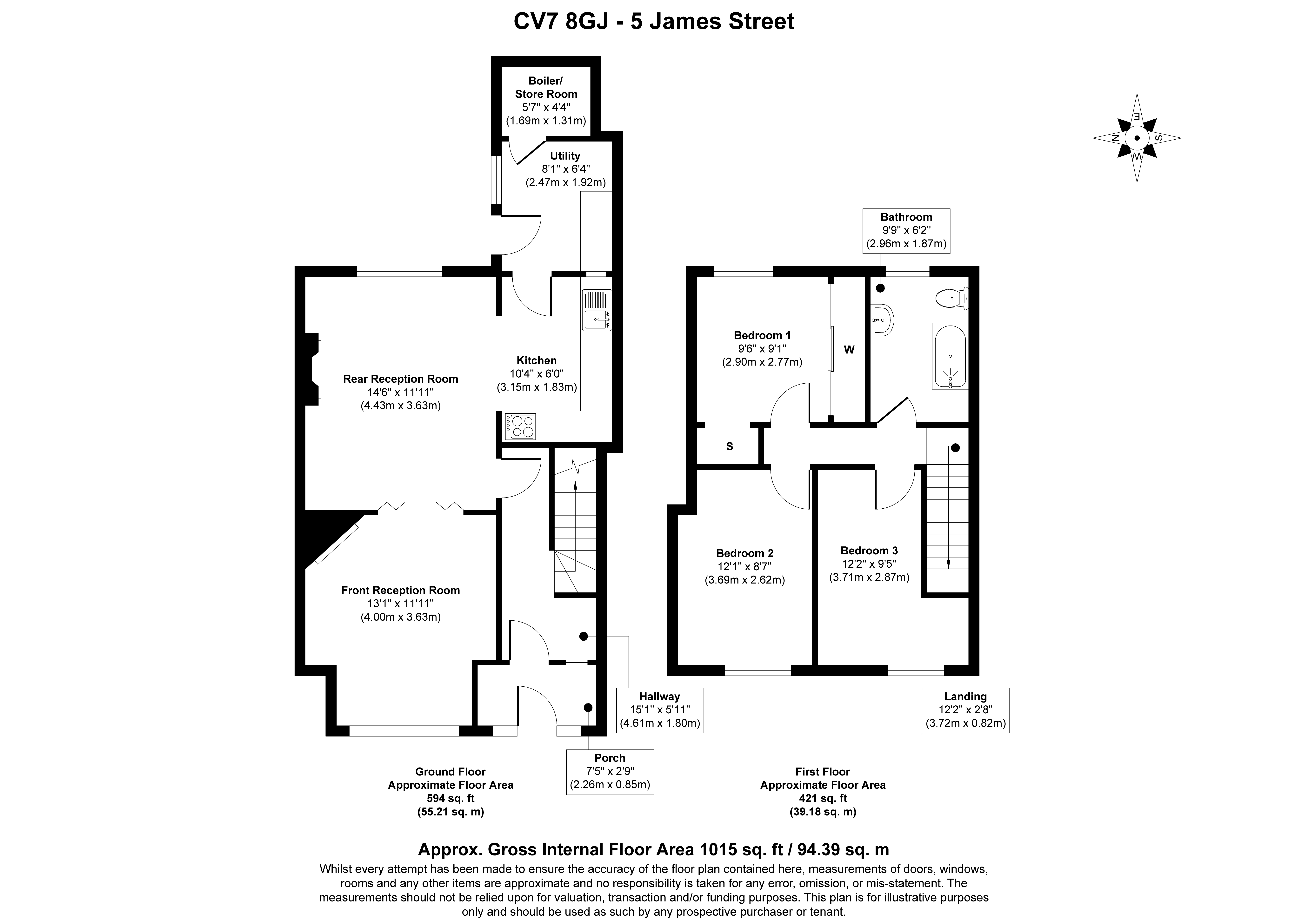 5 James Street, 5 James Street, Coventry floorplan