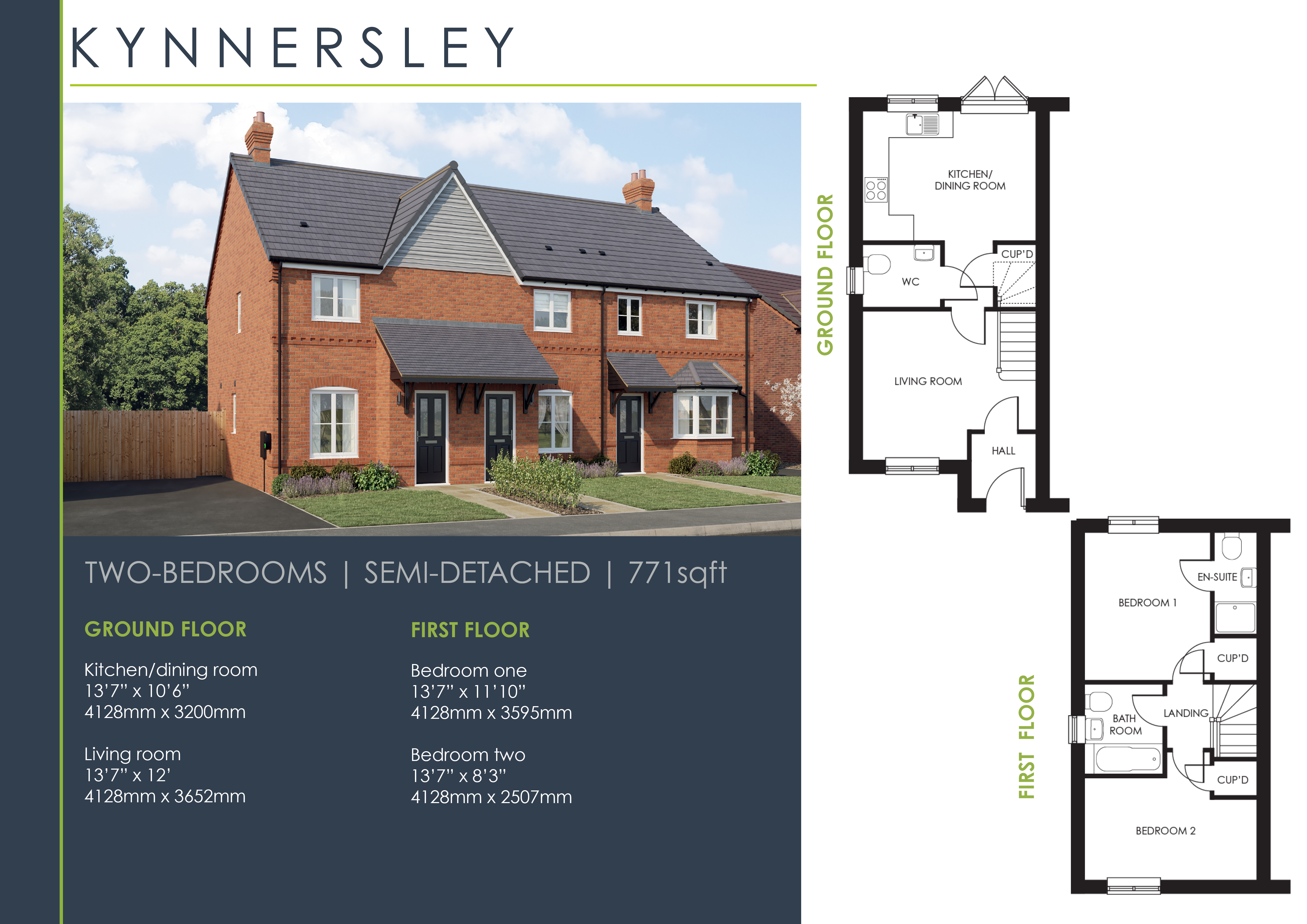 64, "The Kynnersley", Bowen Way, Ditton Priors floorplan