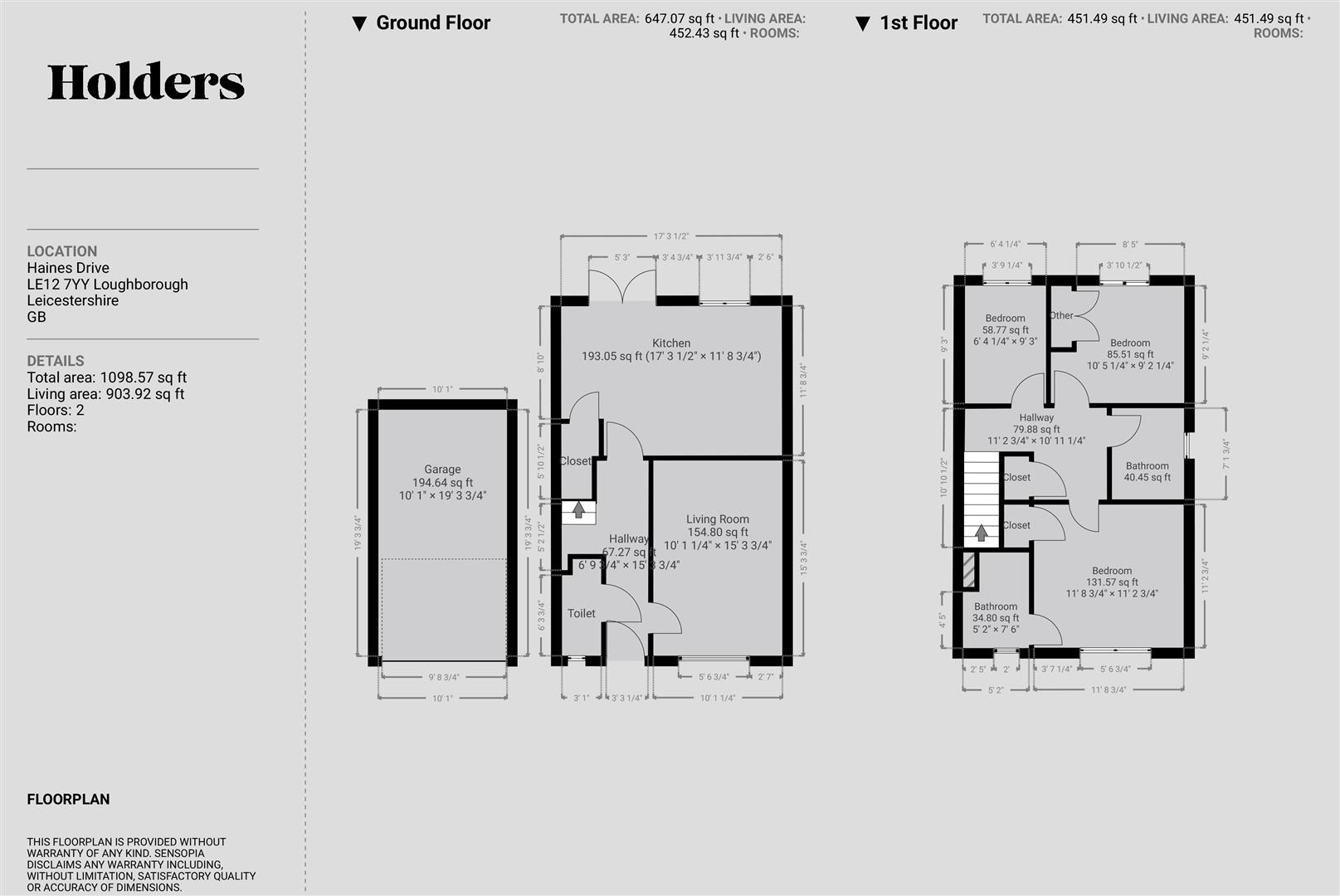 66, Haines Drive, Loughborough floorplan