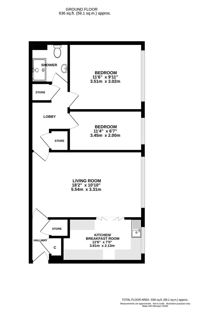 Flat 10, Becketts Court, Canterbury Way, Brentwood floorplan