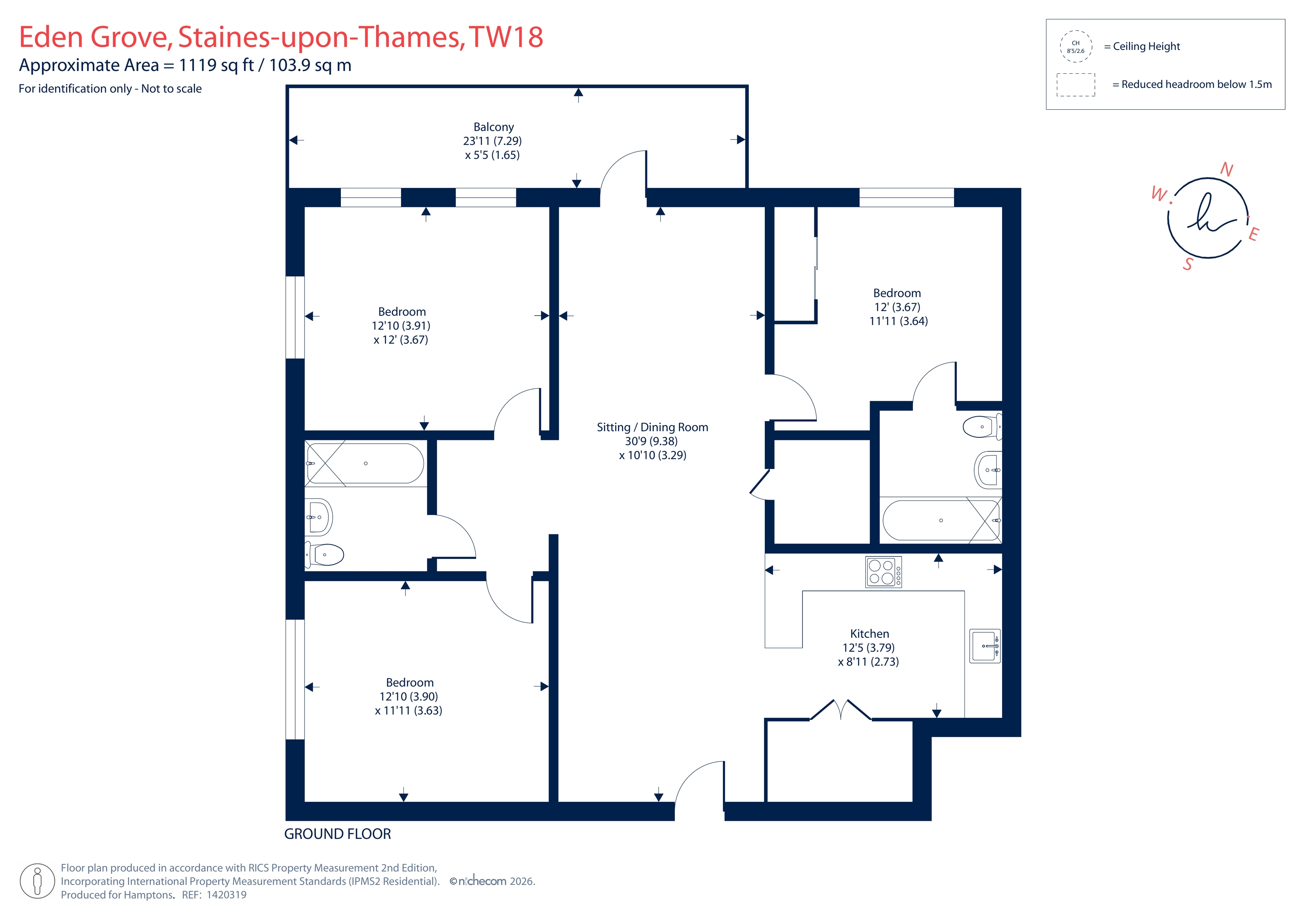 132, Lavender House, 1, Eden Grove, Staines-Upon-Thames floorplan