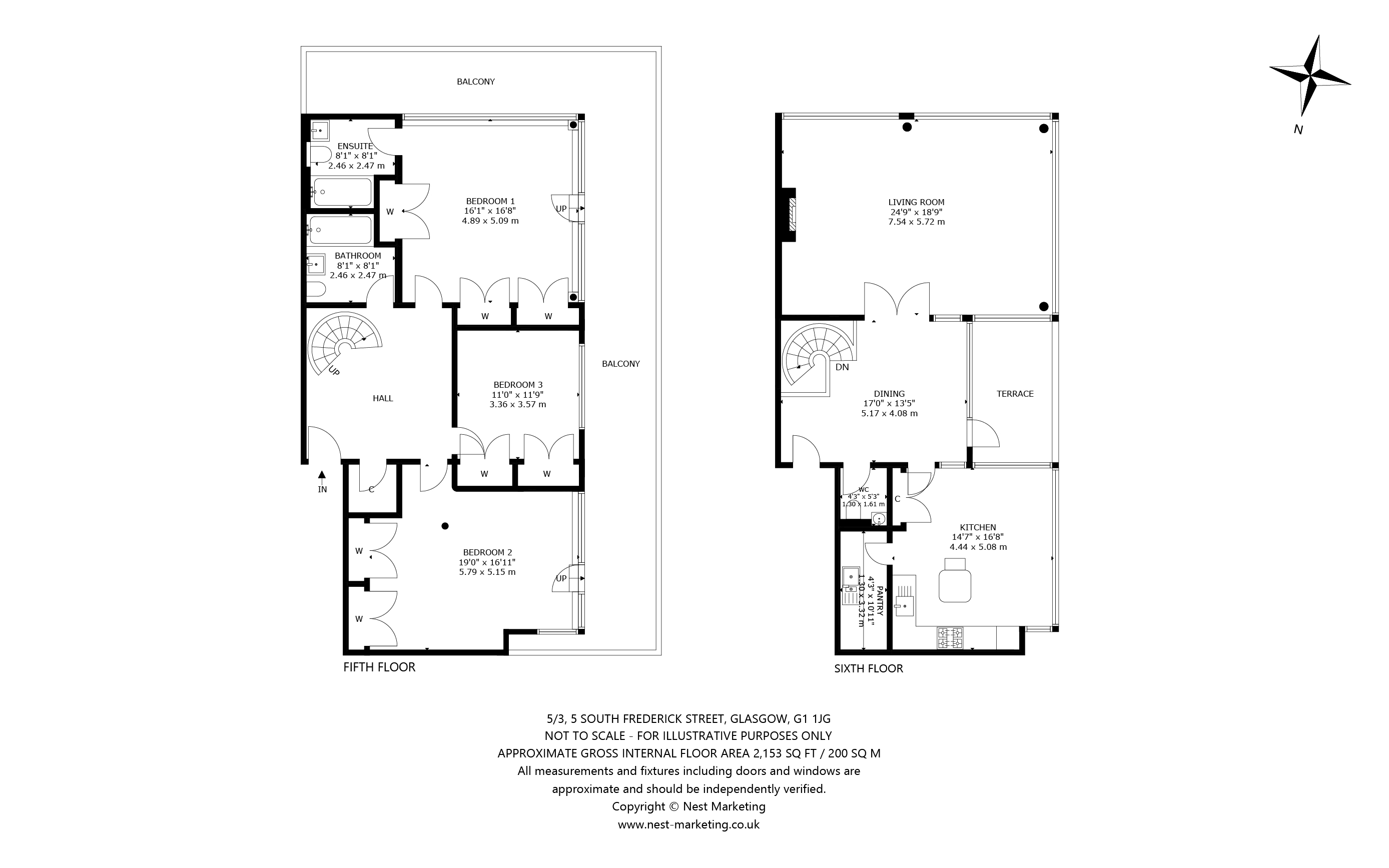 Flat 5/3, 5 South Frederick Street, Glasgow, Glasgow City G1, 3 bedroom