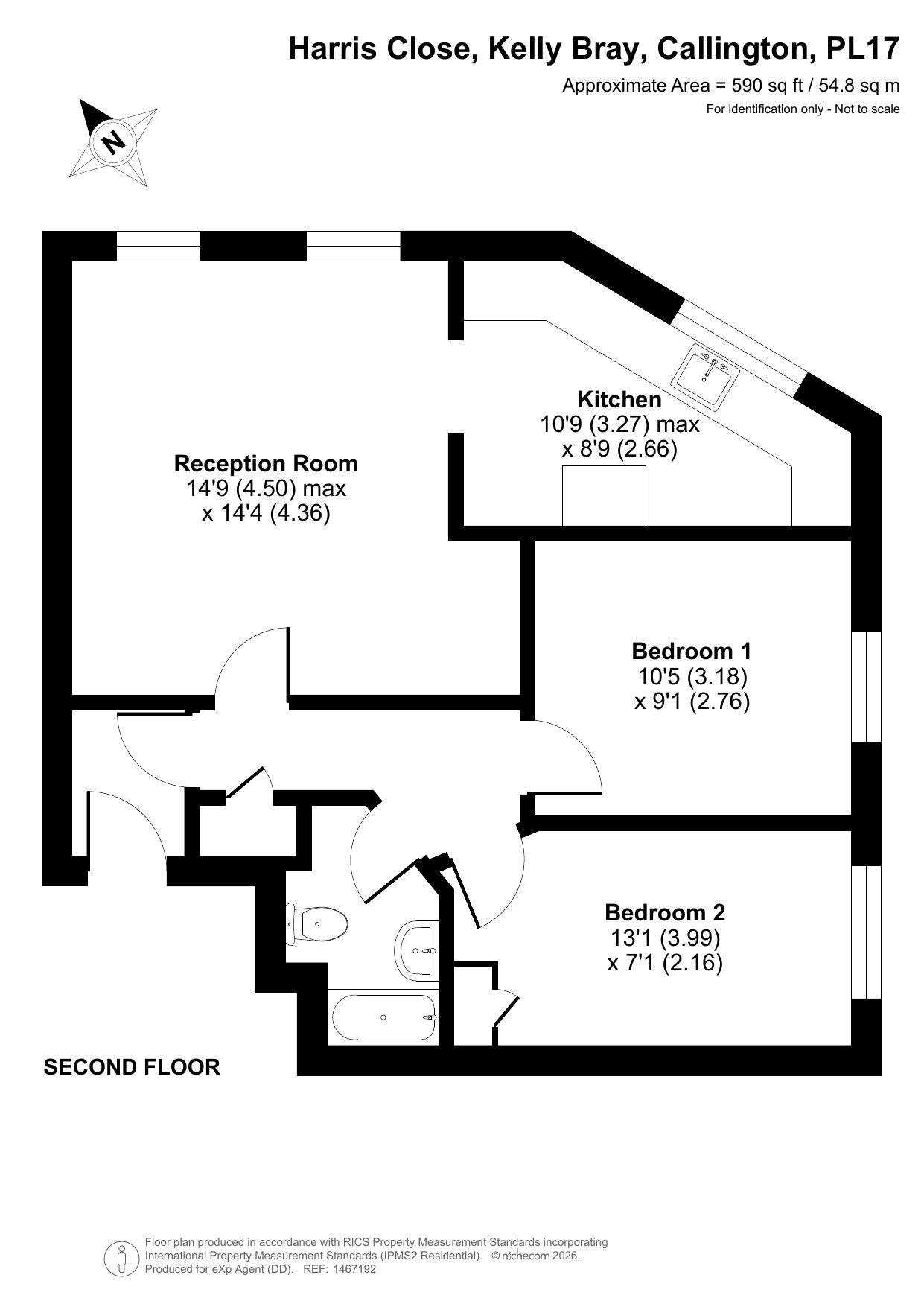 48, Harris Close, Callington floorplan