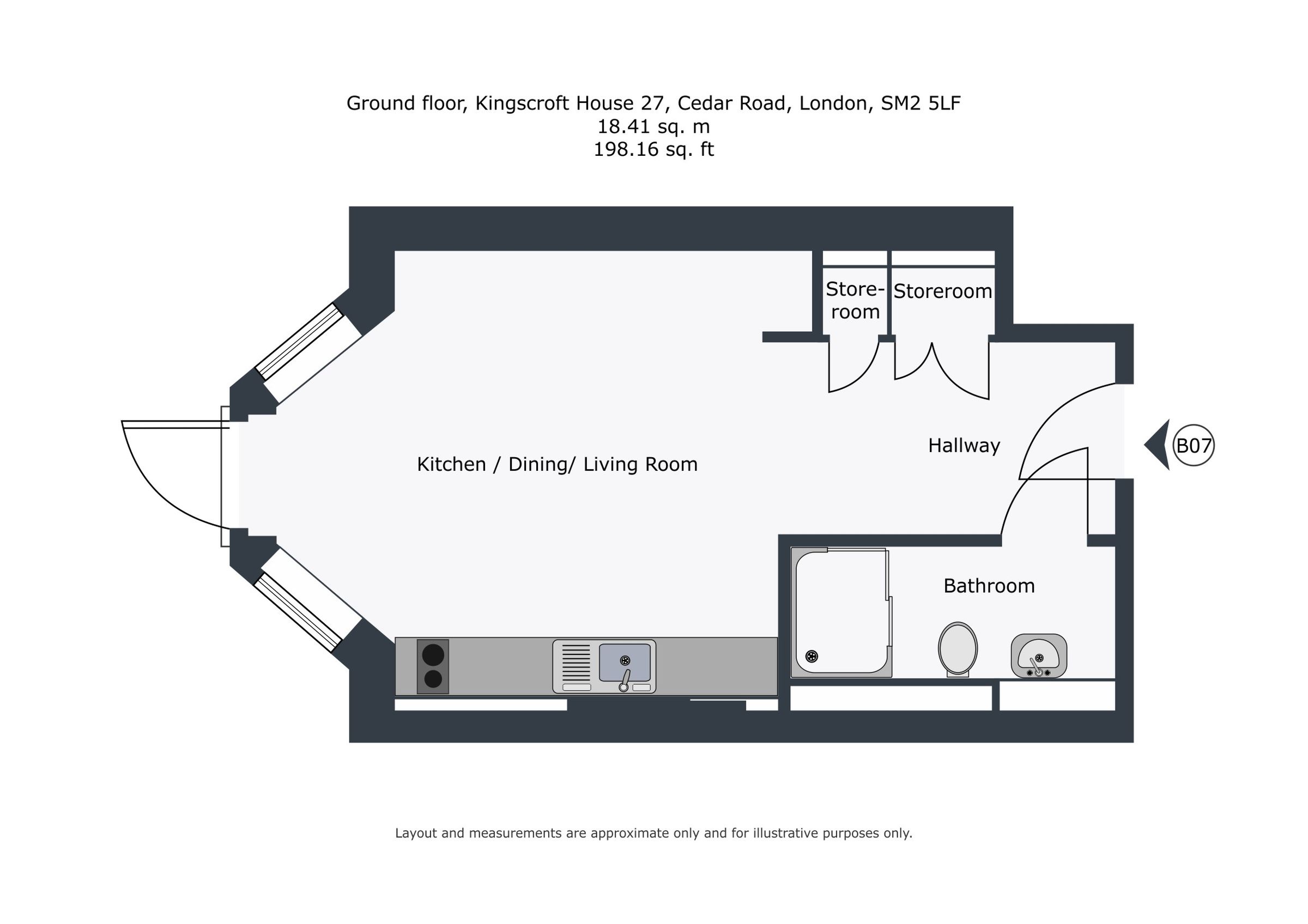 Flat 7 27 Cedar Road, London floorplan