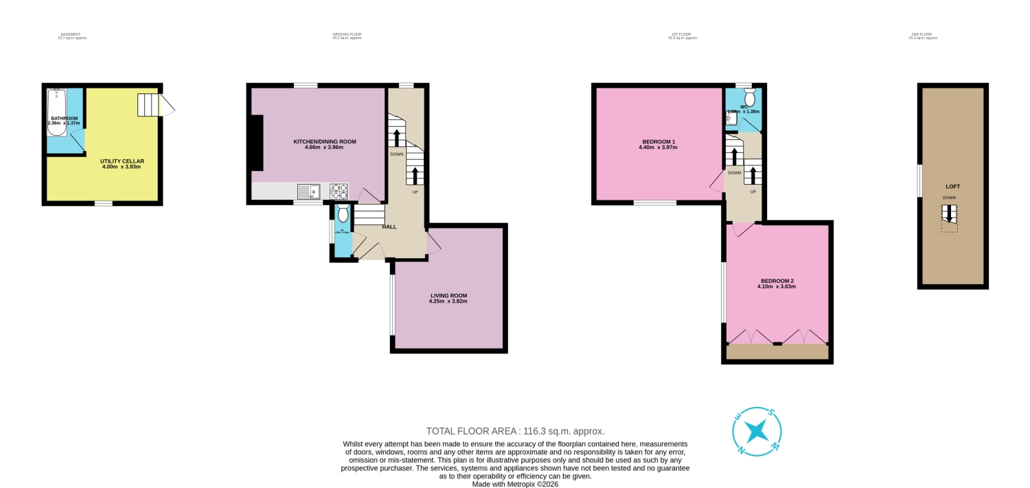 MYTHOLM BANK COTTAGE, MYTHOLM BANK, HEBDEN BRIDGE floorplan
