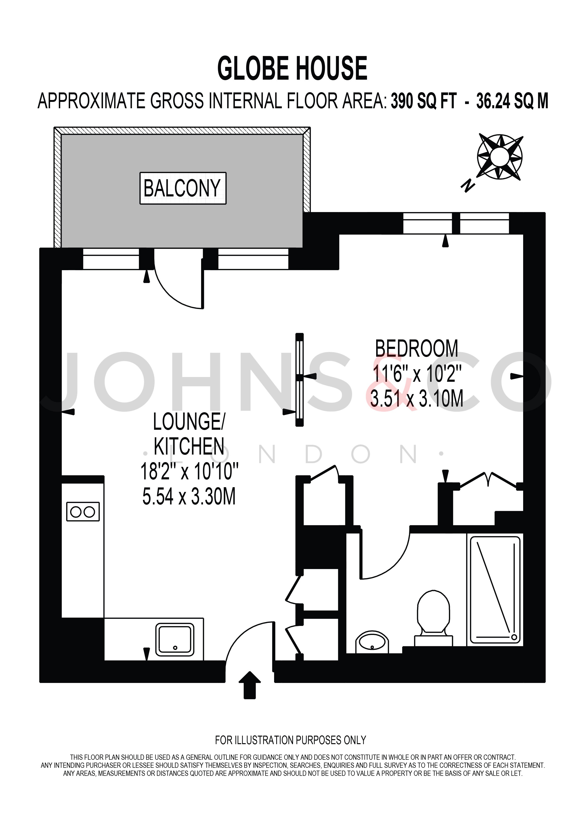 Flat 304 Globe House 34, Botanic Square, London floorplan