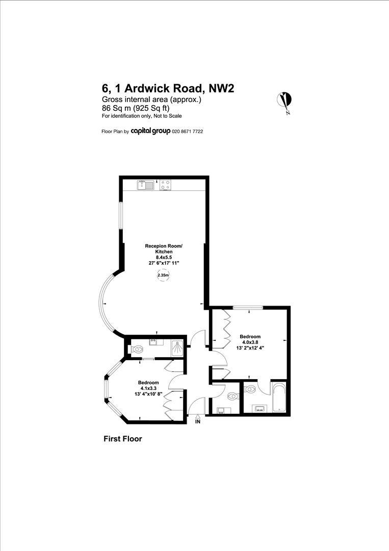 2 Bedrooms Flat to rent in Ardwick Road, The Hocrofts NW2