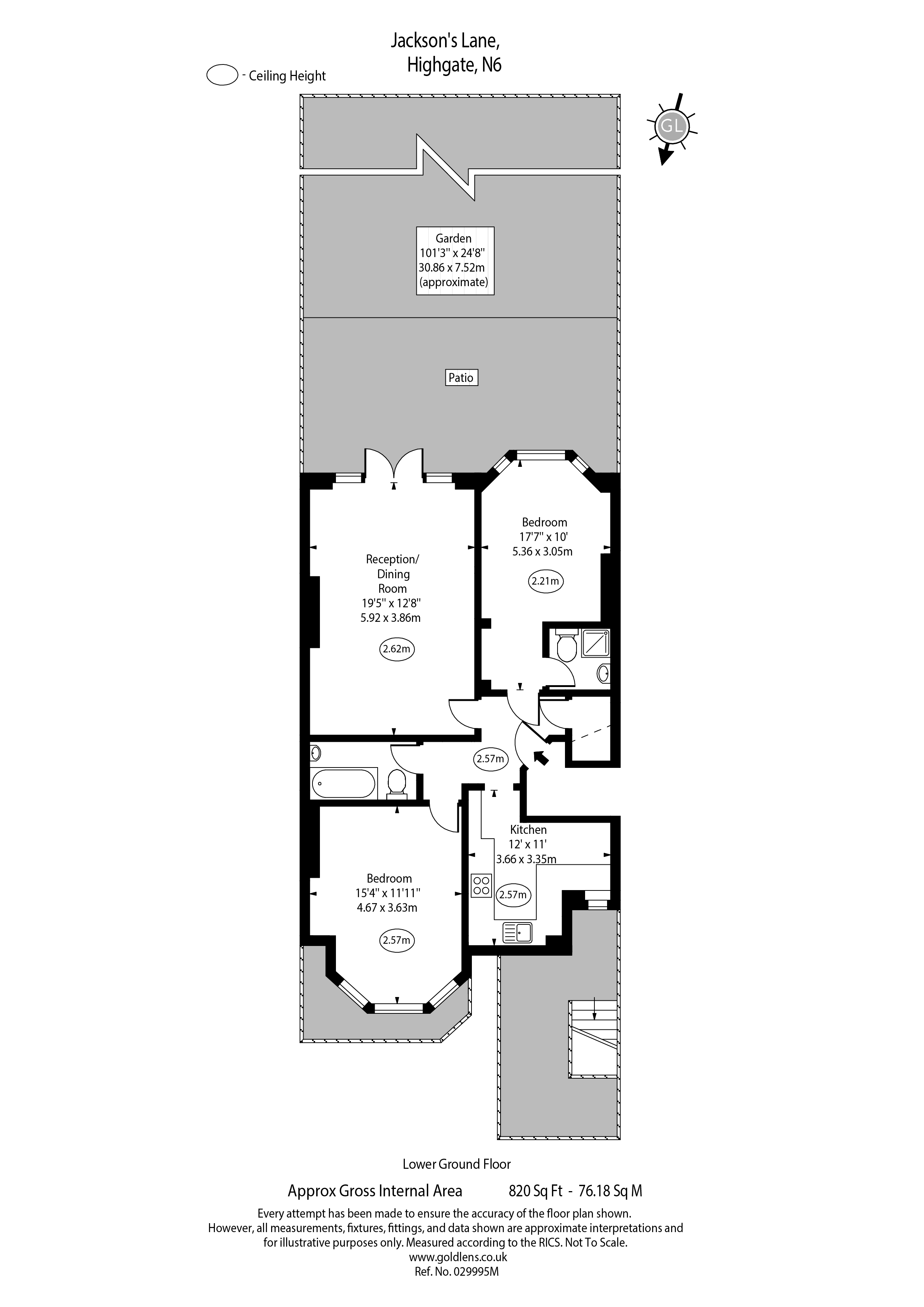 Flat 1, 29, Jacksons Lane, Highgate floorplan