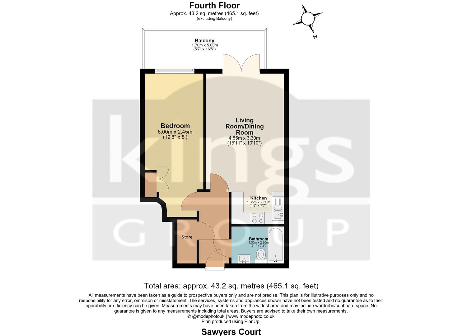 Flat 36 Sawyers Court, Sturlas Way, Waltham Cross floorplan