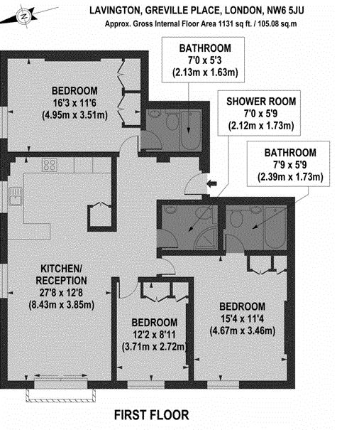 3 Bedrooms Flat to rent in Greville Place, London NW6