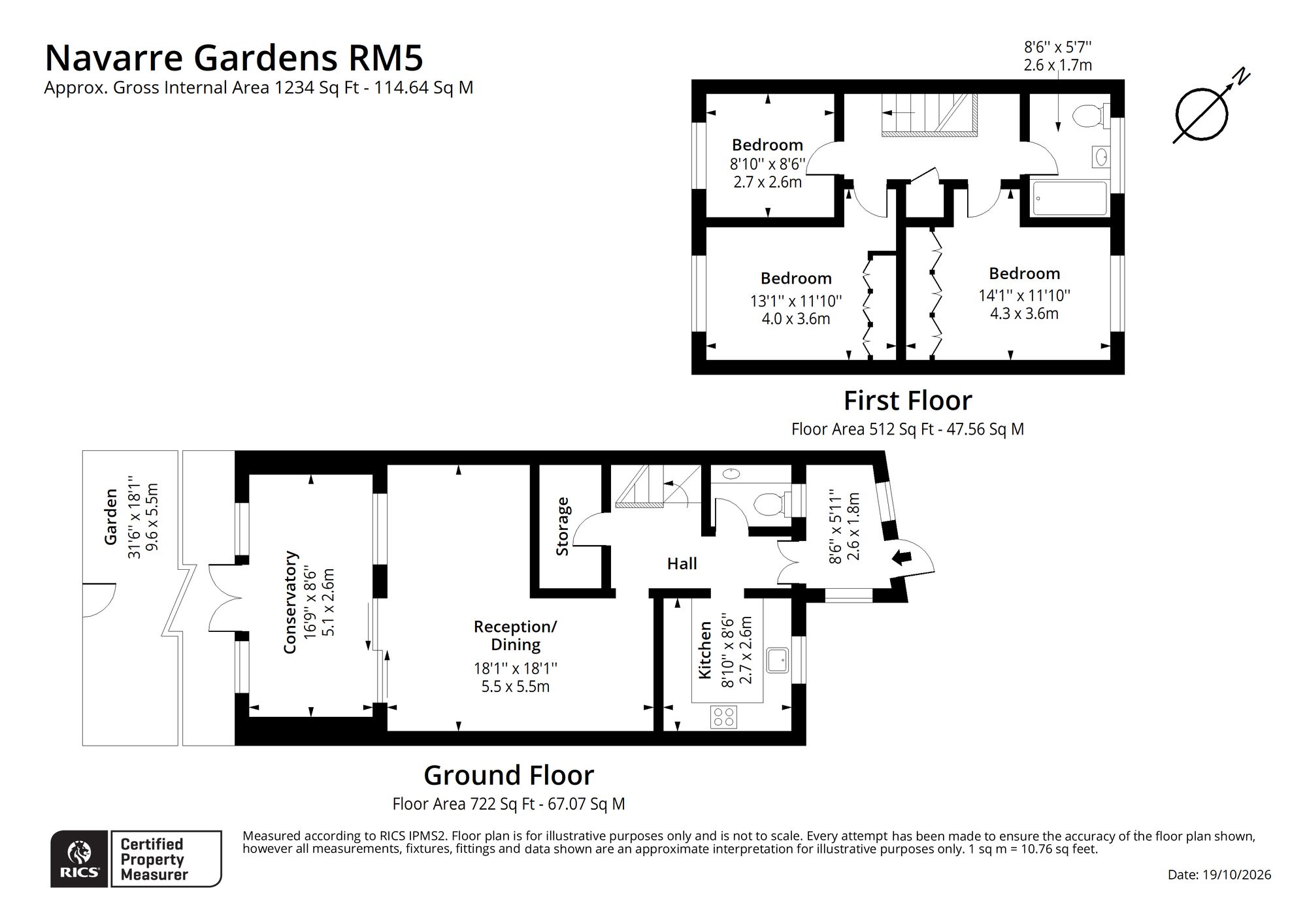 88 Navarre Gardens, Romford floorplan