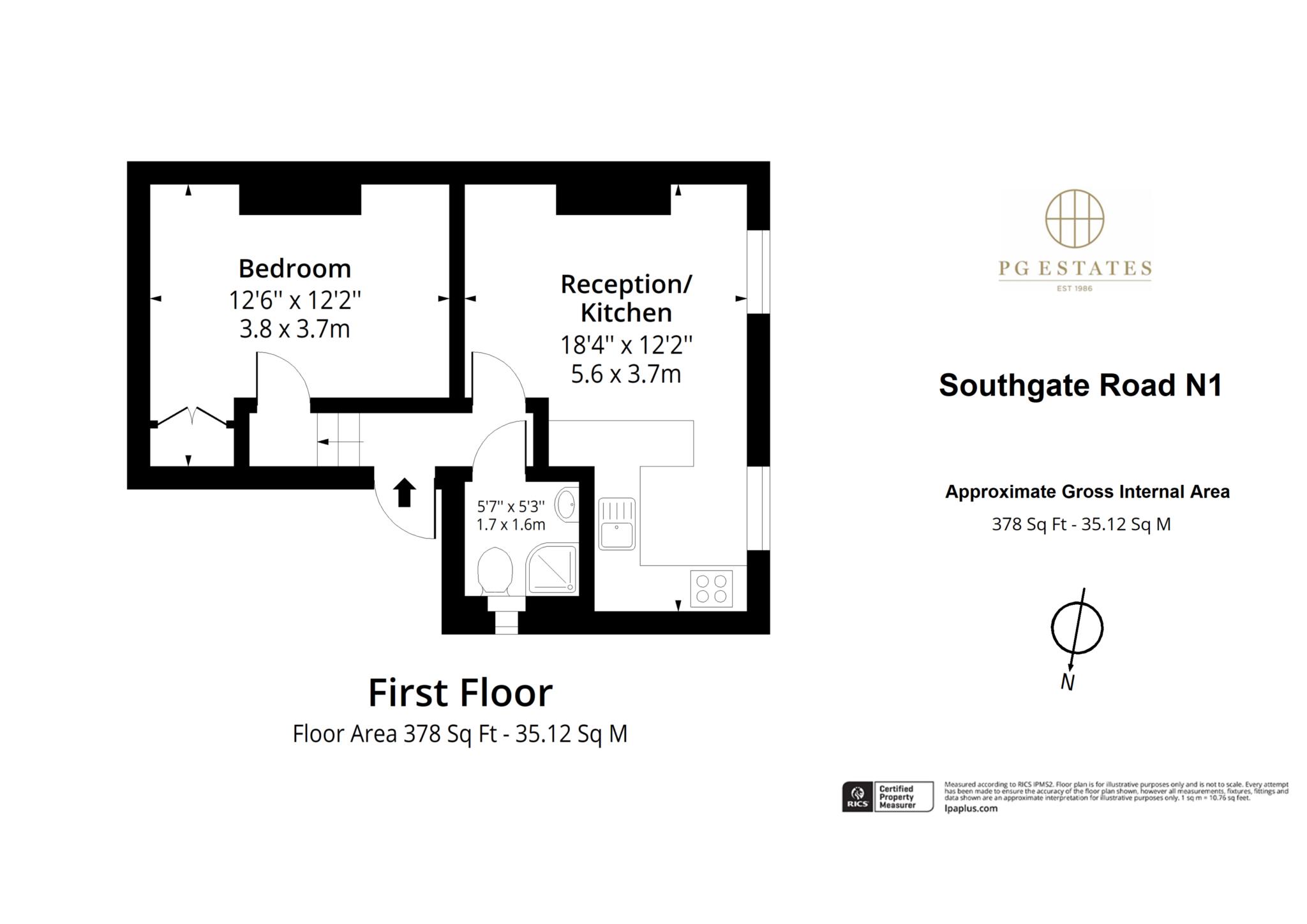 First Floor Flat, Southgate Road, London floorplan