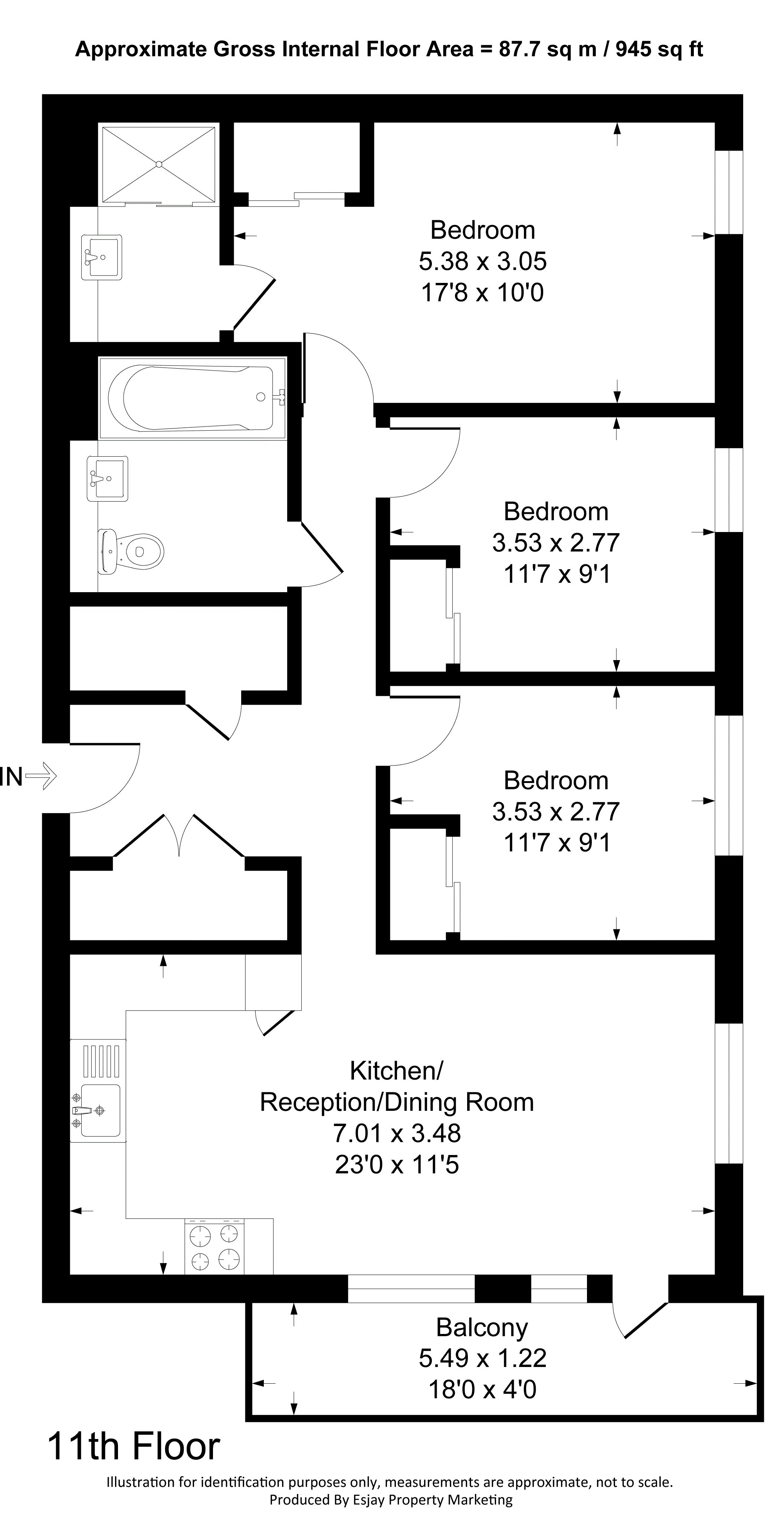 87, Rivulet Apartments, New Malden floorplan