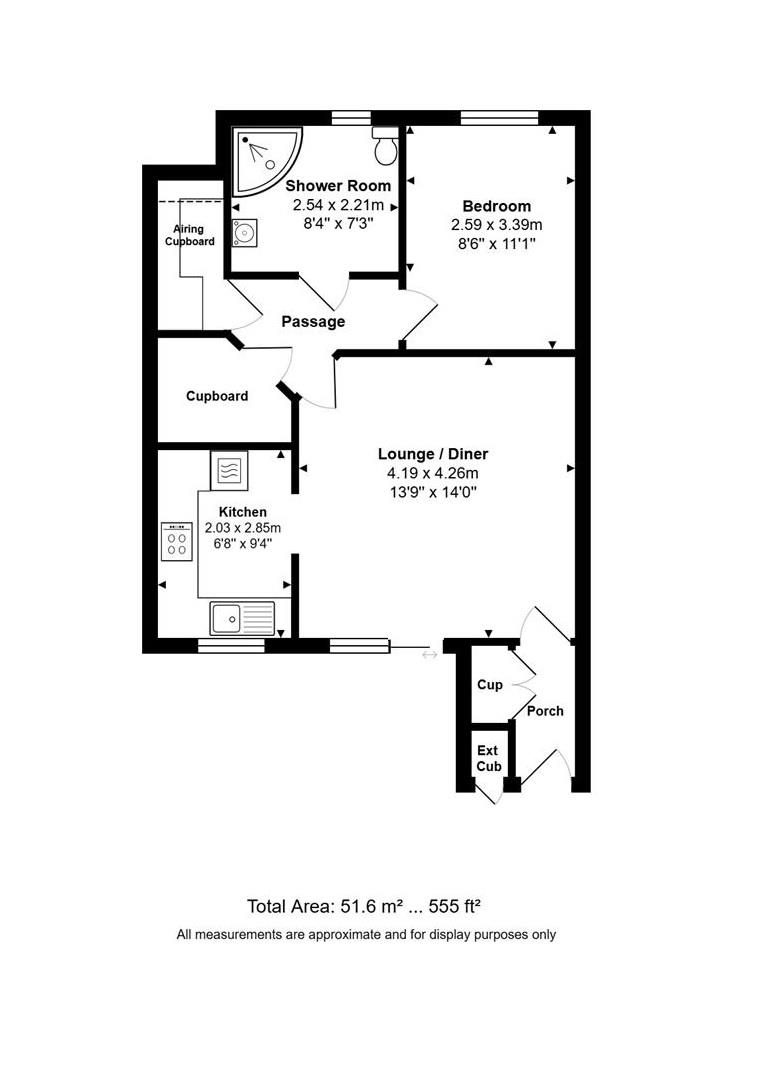Flat 13, Eggars Court, St. Georges Road East, Aldershot floorplan
