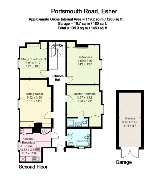 3 Bedrooms Flat for sale in Portsmouth Road, Esher KT10