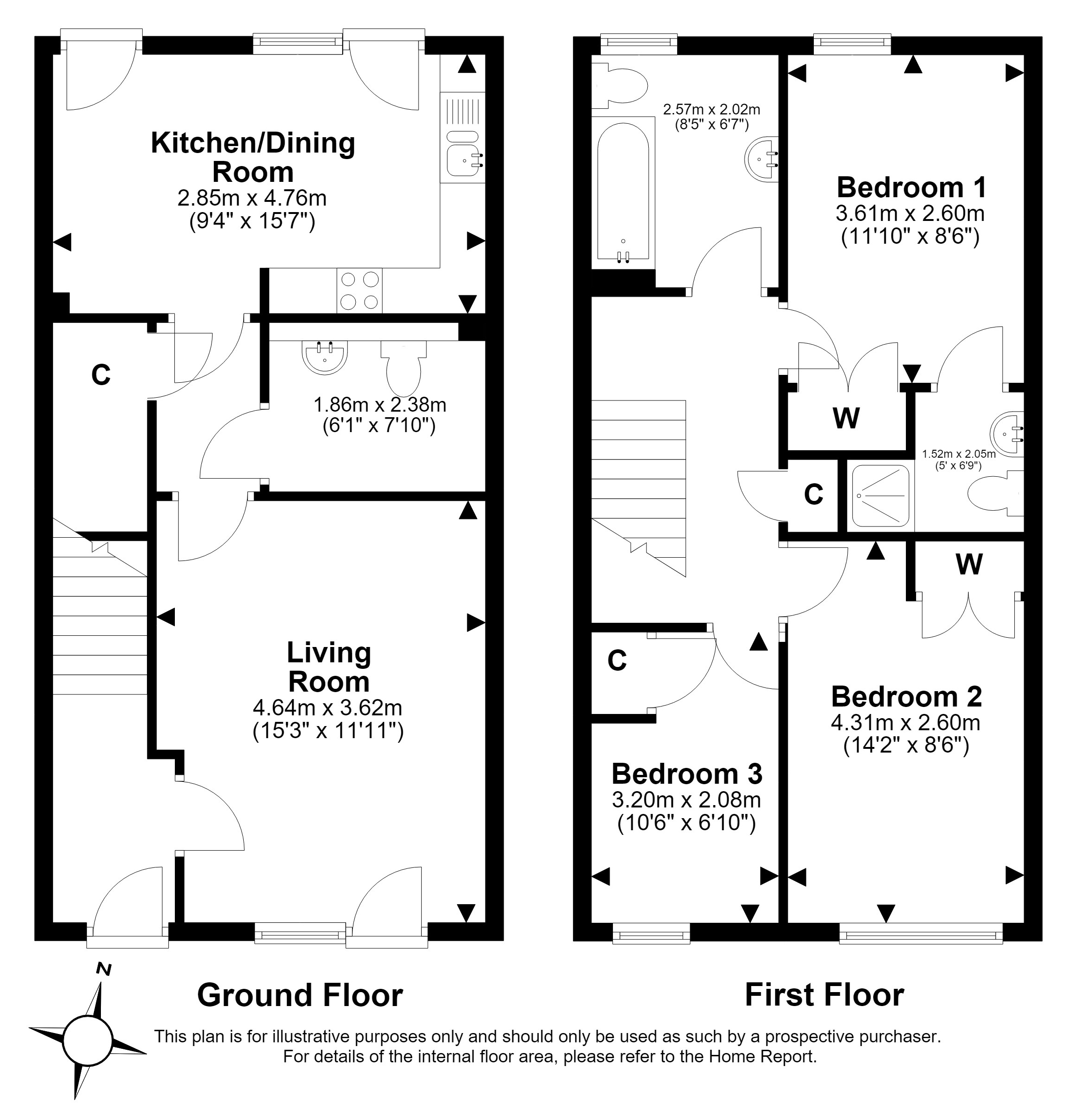 26, Cleghorn Road, Muirhouse, Edinburgh floorplan
