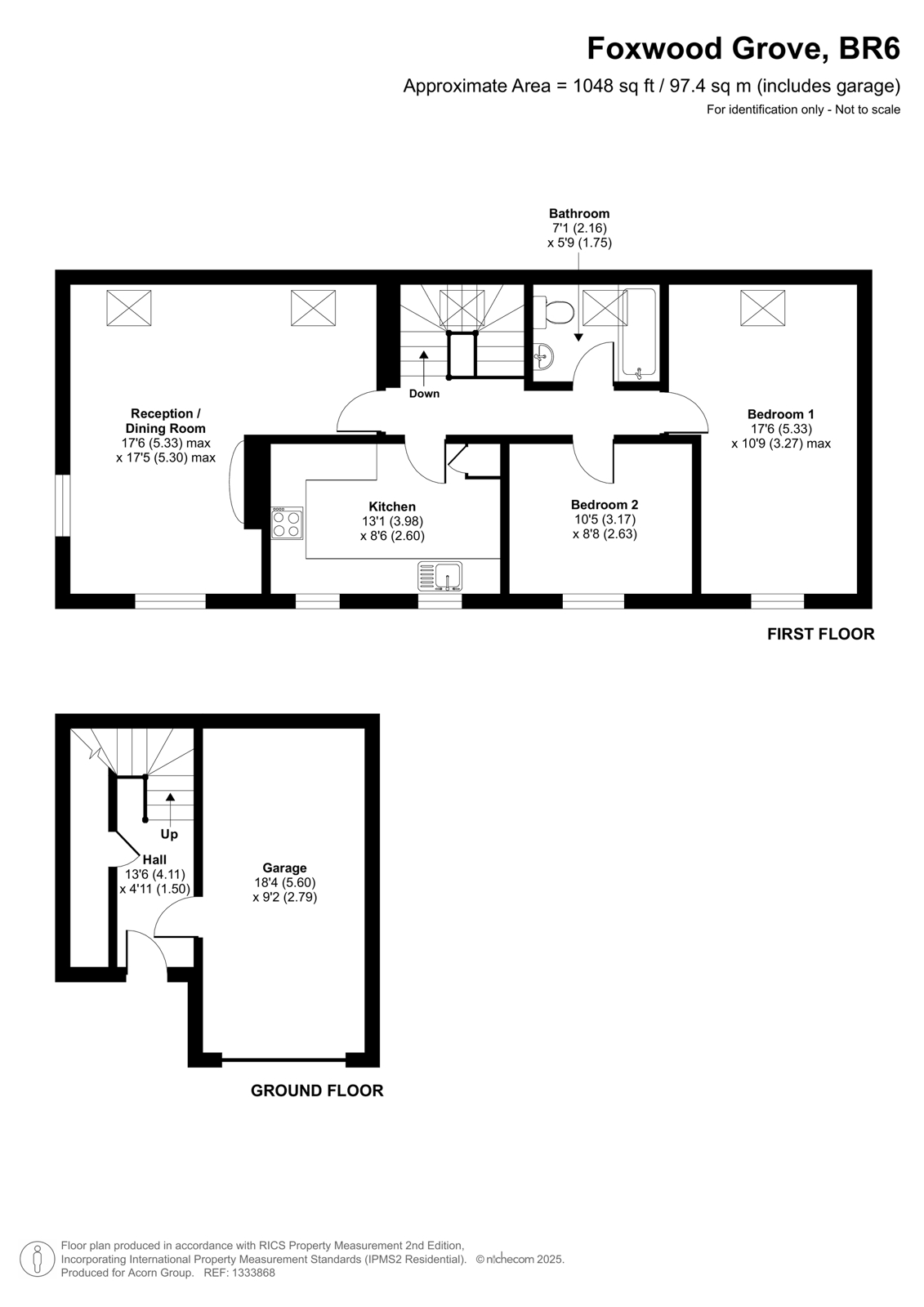 13, Foxwood Grove, Orpington floorplan