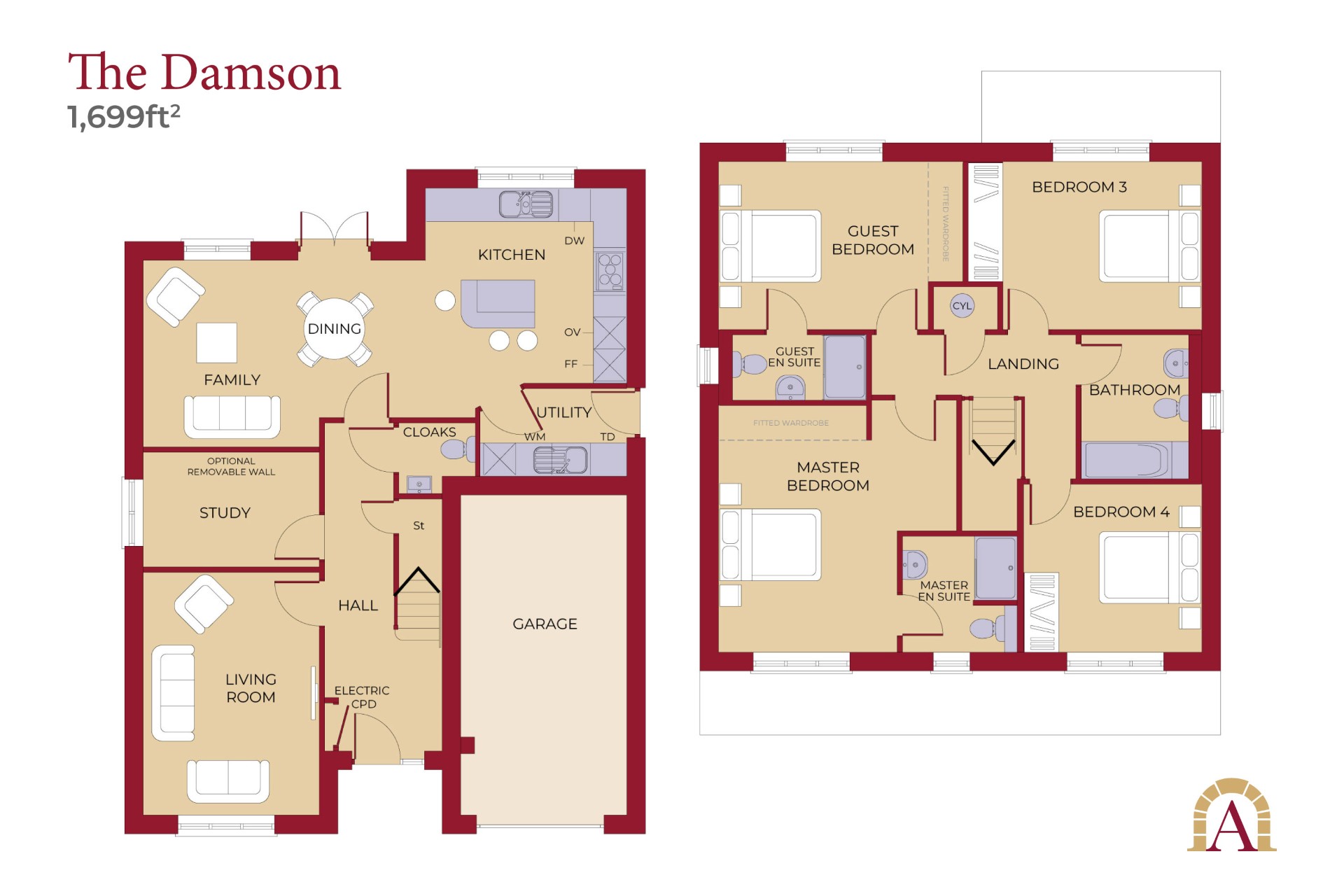 The Damson, Bailey Green, Off Lynchet Road, Malpas floorplan