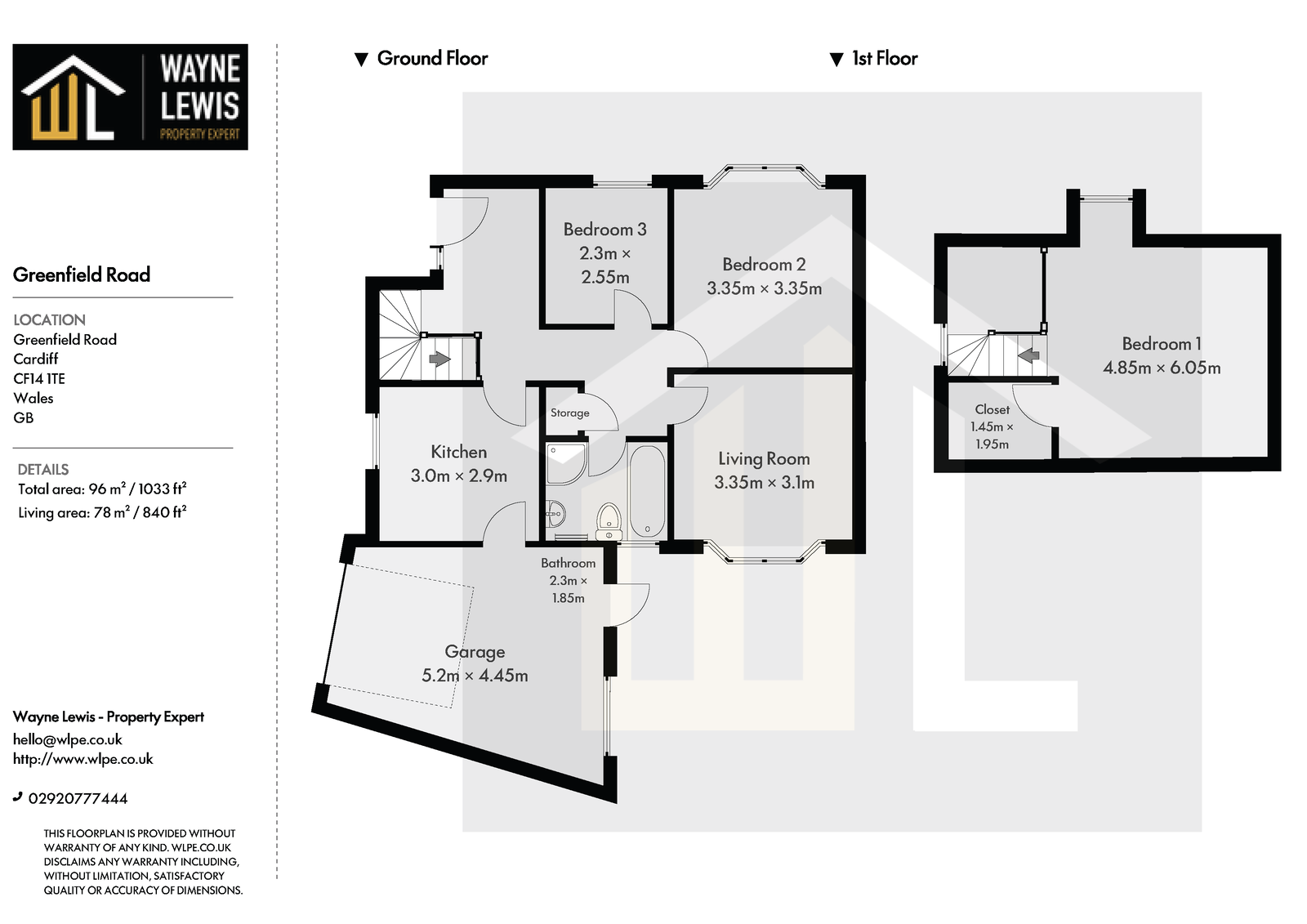 29, Greenfield Road, Cardiff floorplan