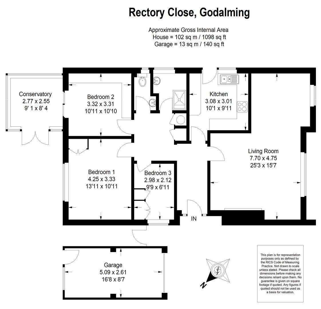 Rectory Close, Godalming GU7, 3 bedroom detached bungalow for sale