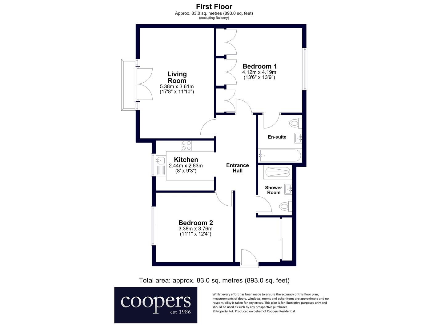 Flat 13 Kevere Court, Kewferry Drive, Northwood floorplan