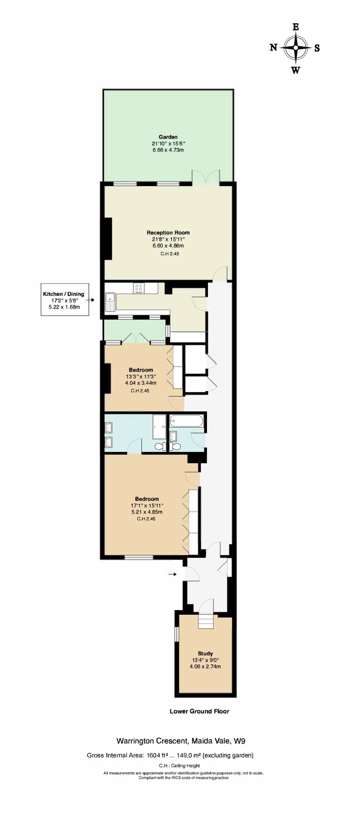 Flat A, 33, Warrington Crescent, London floorplan