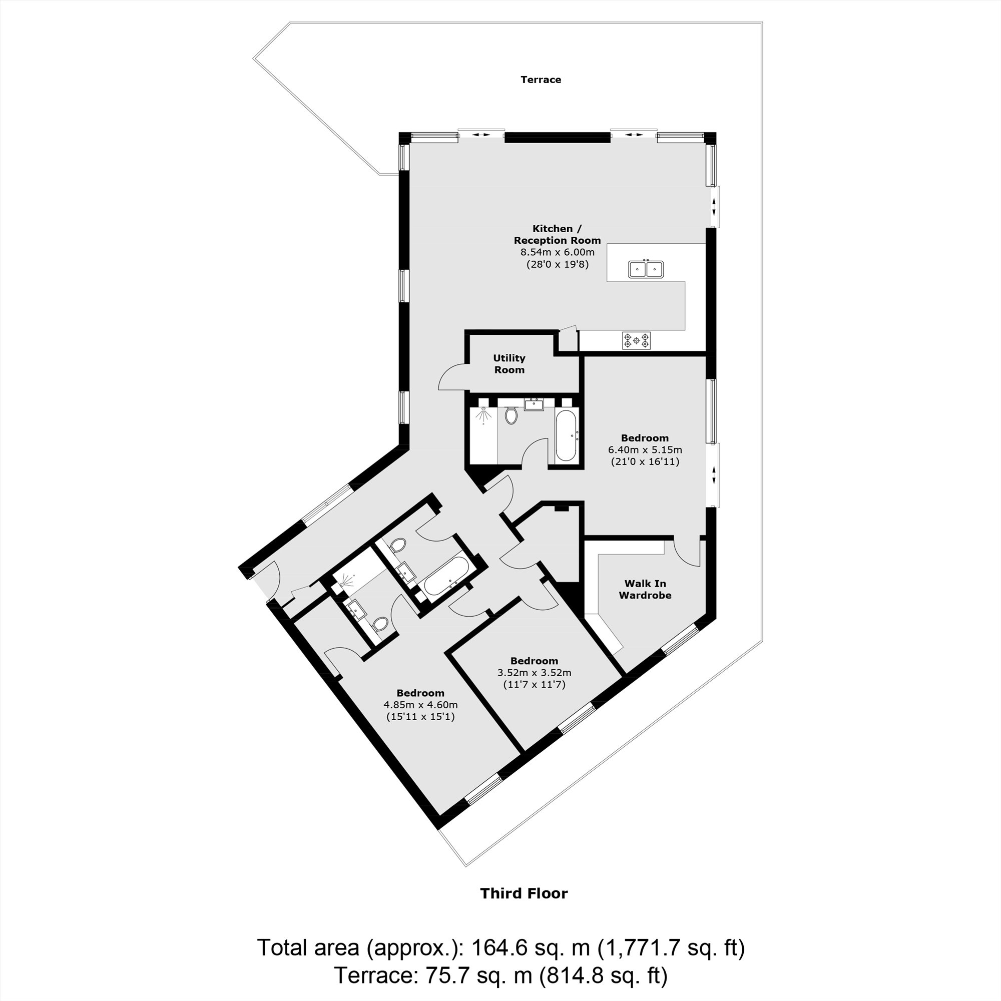 Flat 9 Lightworks Apartments, 1B, Devonshire Place, London floorplan