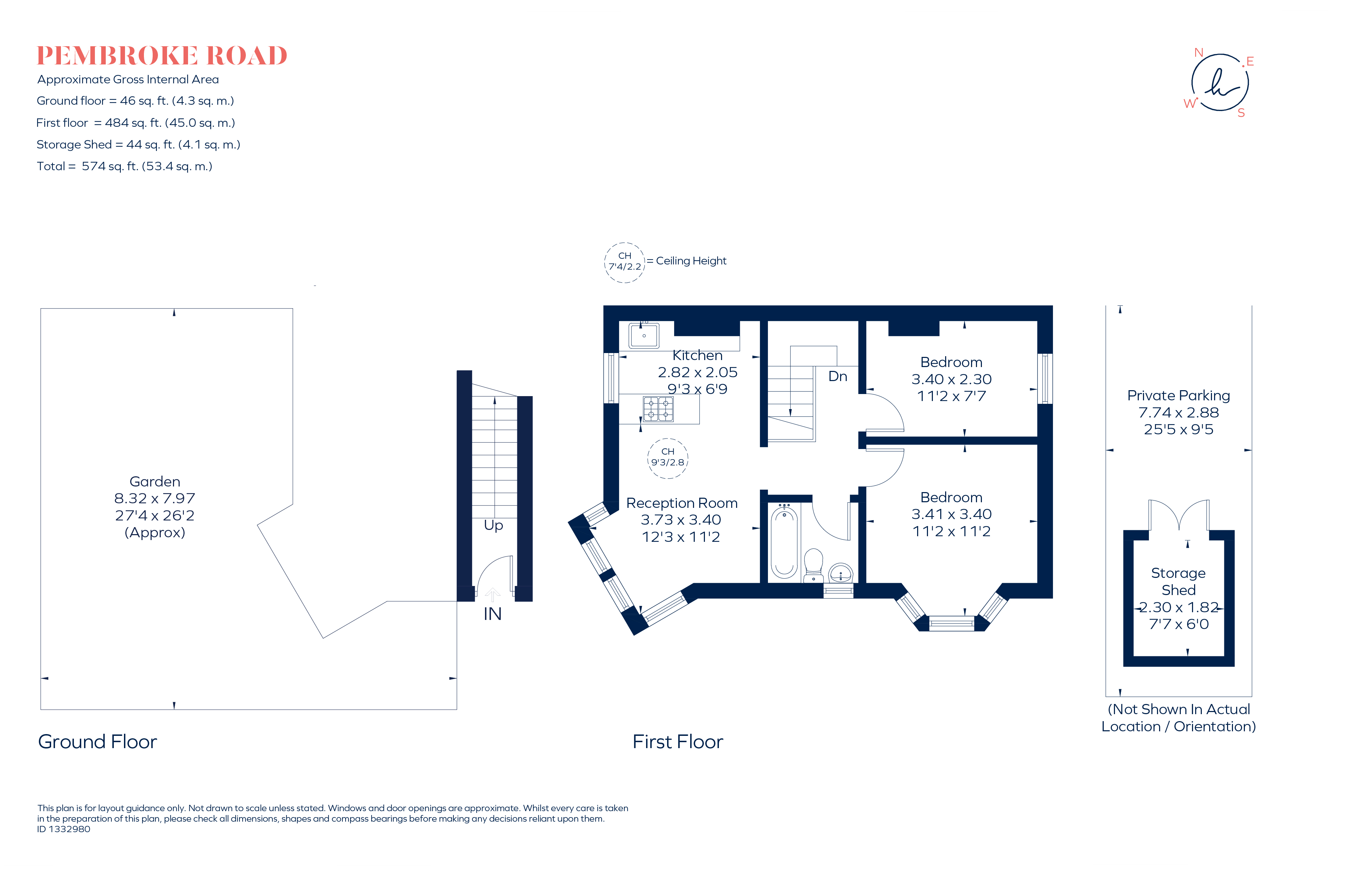 140B, Pembroke Road, London floorplan